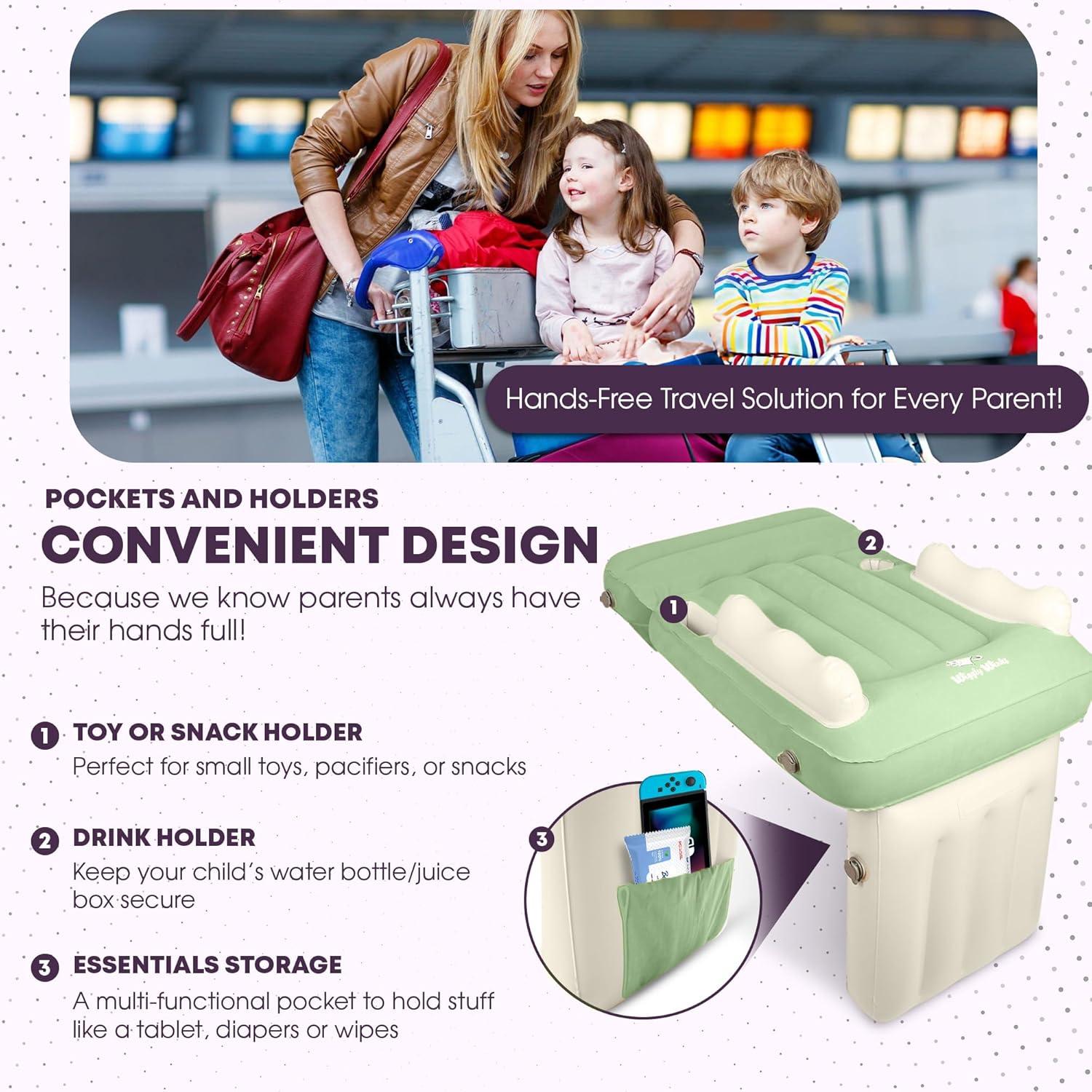 Cama inflable para niños Wiggly Winks - Verde Salvia