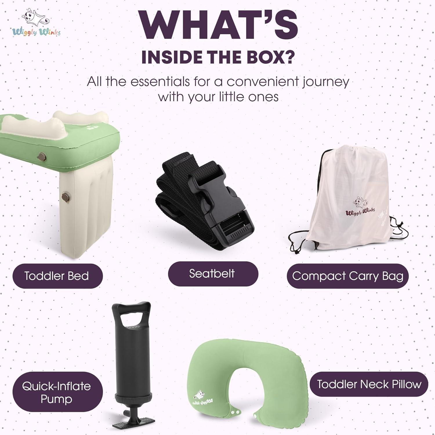 Cama inflable para niños Wiggly Winks - Verde Salvia