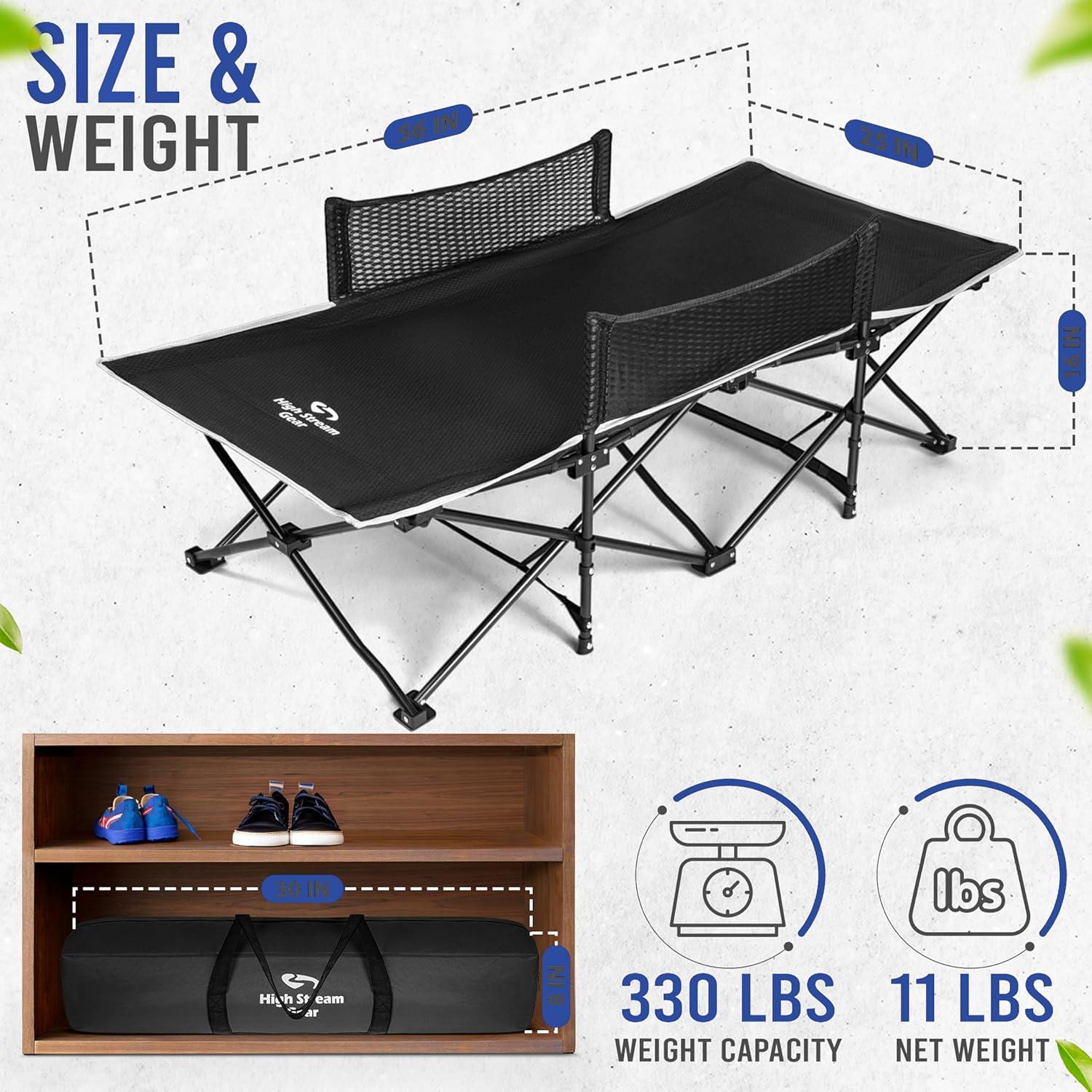 Cama Plegable para Niños High Stream Gear Azul 142x64 cm