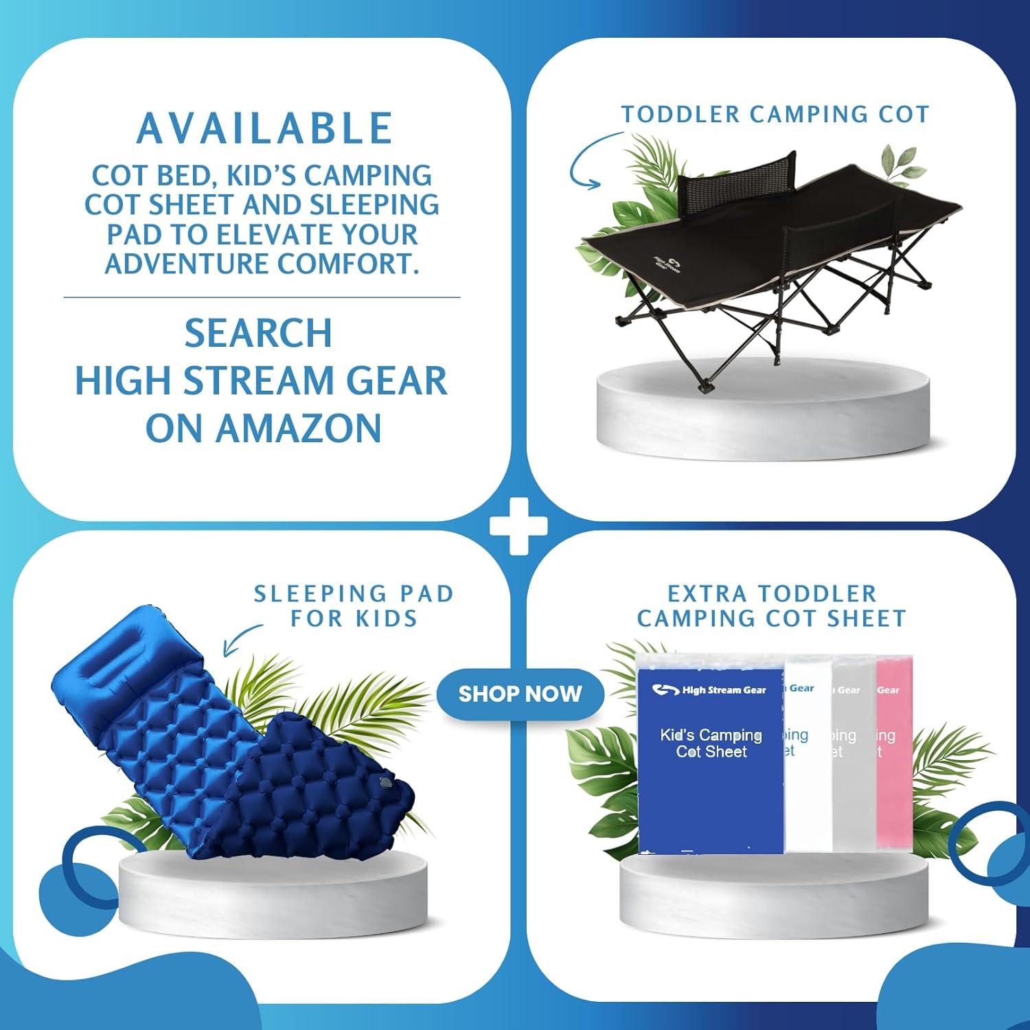 Cama Plegable para Niños High Stream Gear Azul 142x64 cm