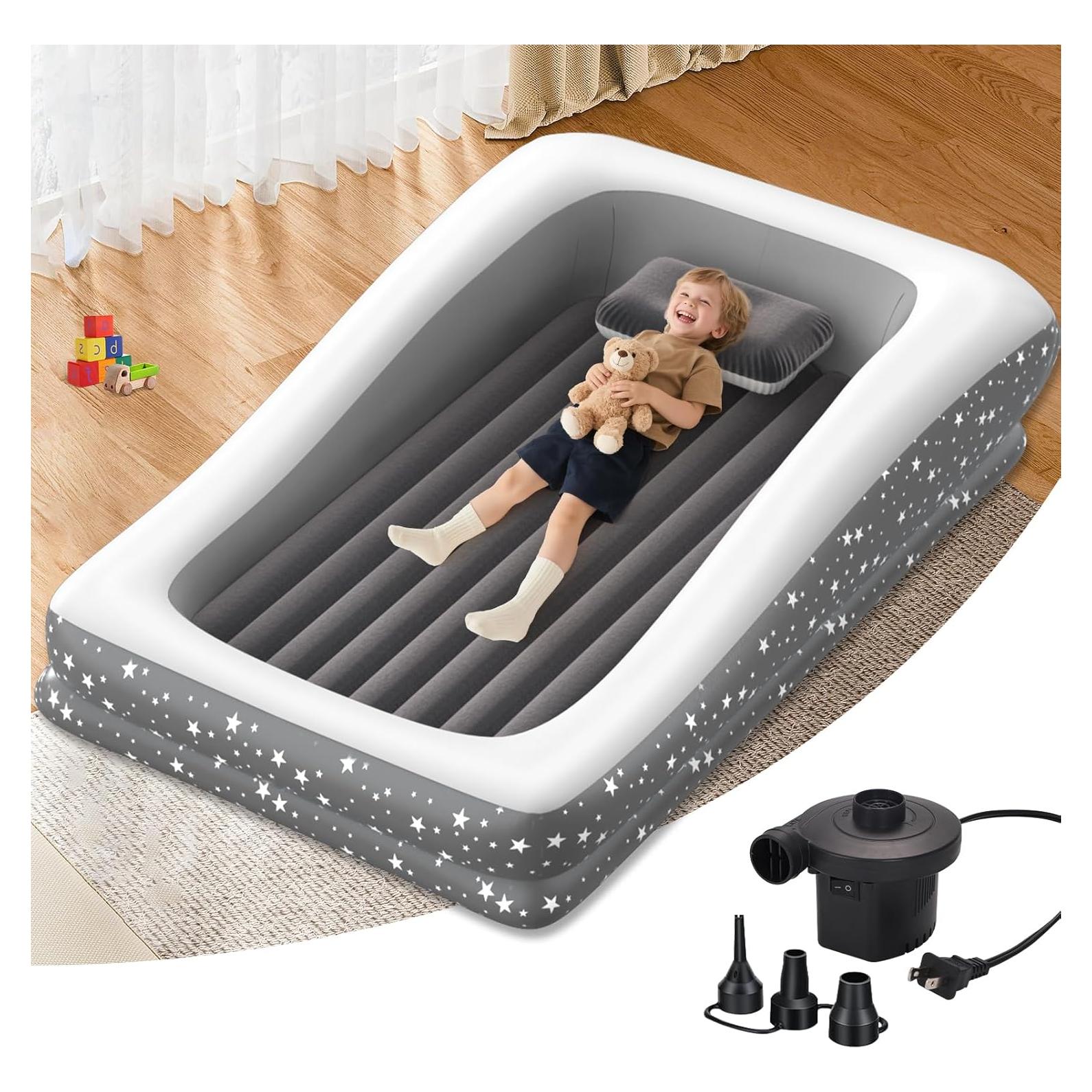 Cama de viaje inflable para niños Abdtech - 167x114 cm, gris