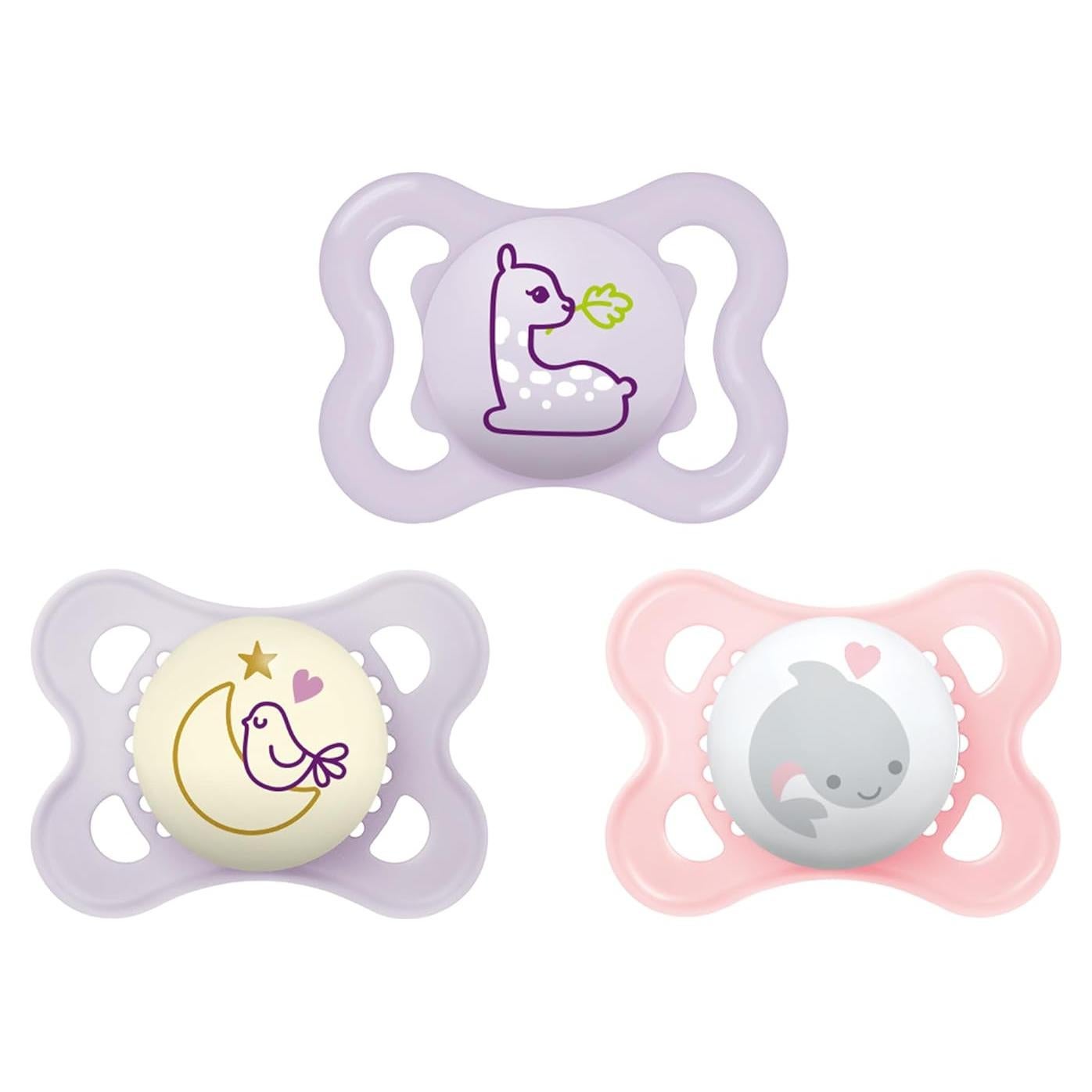 Chupetes MAM 3 Piezas 0-6 Meses Rosa/Azul, Silicona