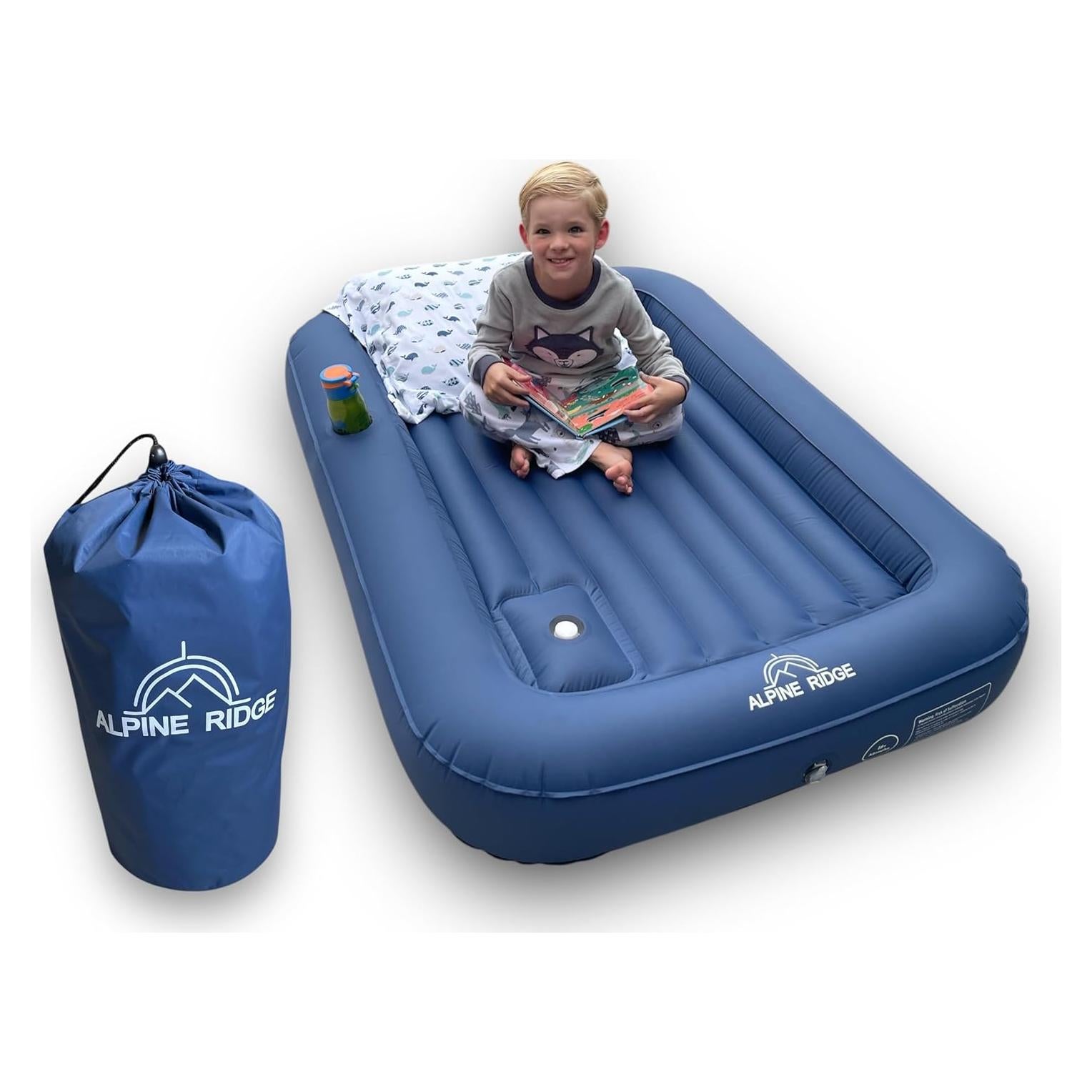 Cama Inflable para Niños Alpine Ridge con Bomba de Pie - Azul