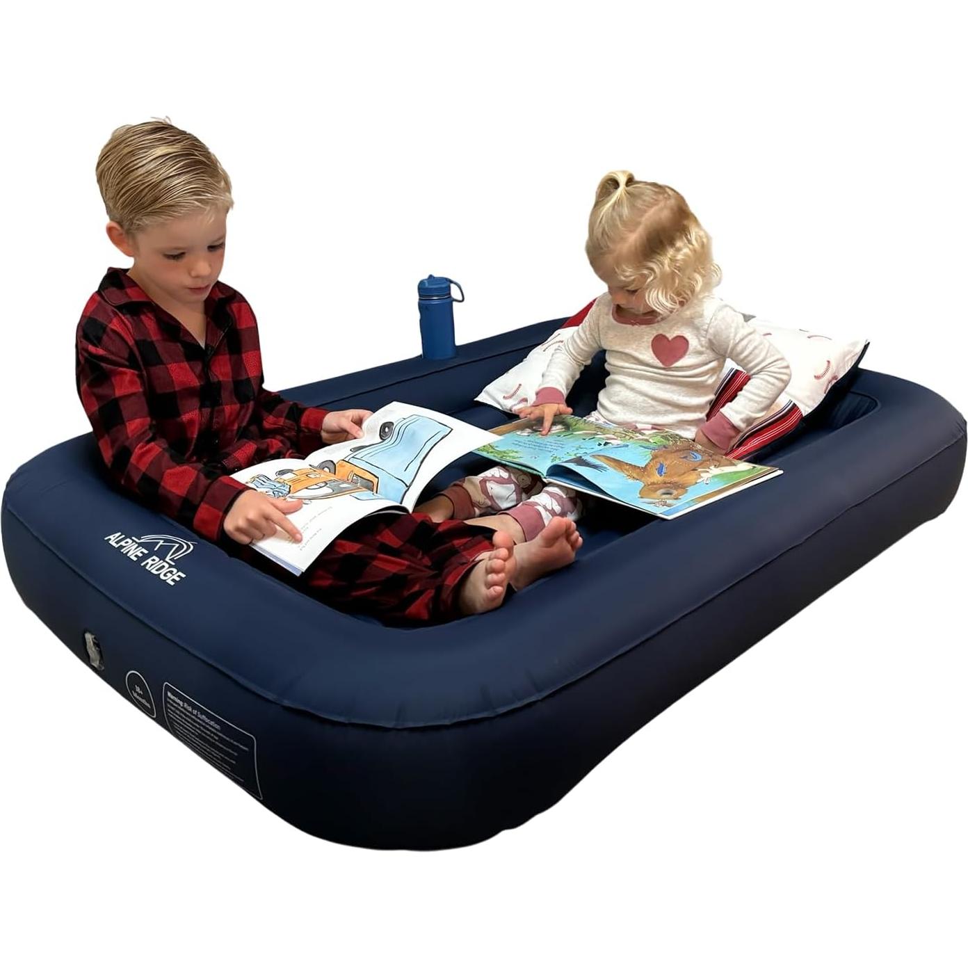 Cama Inflable para Niños Alpine Ridge con Bomba de Pie - Azul