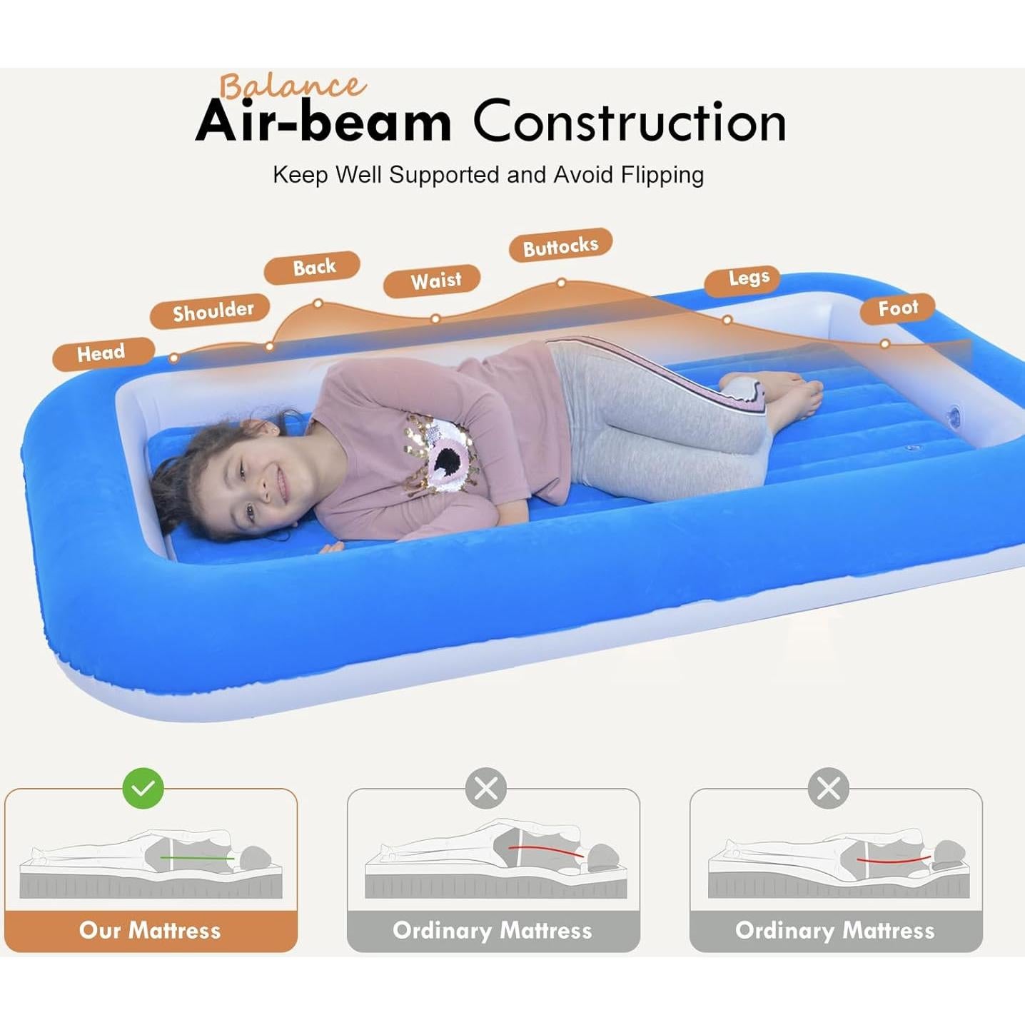 Colchón Inflable para Niños RAPTAVIS 152x89 cm Aterciopelado