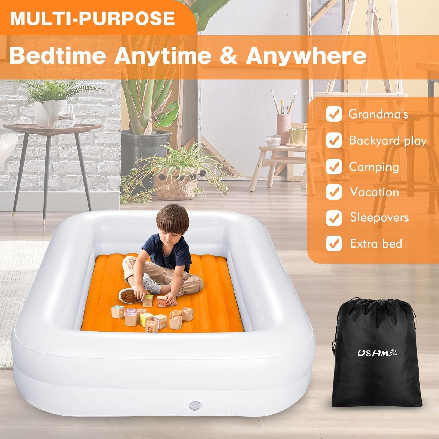 Cama Inflable de Viaje para Niños USHMA con Barandillas