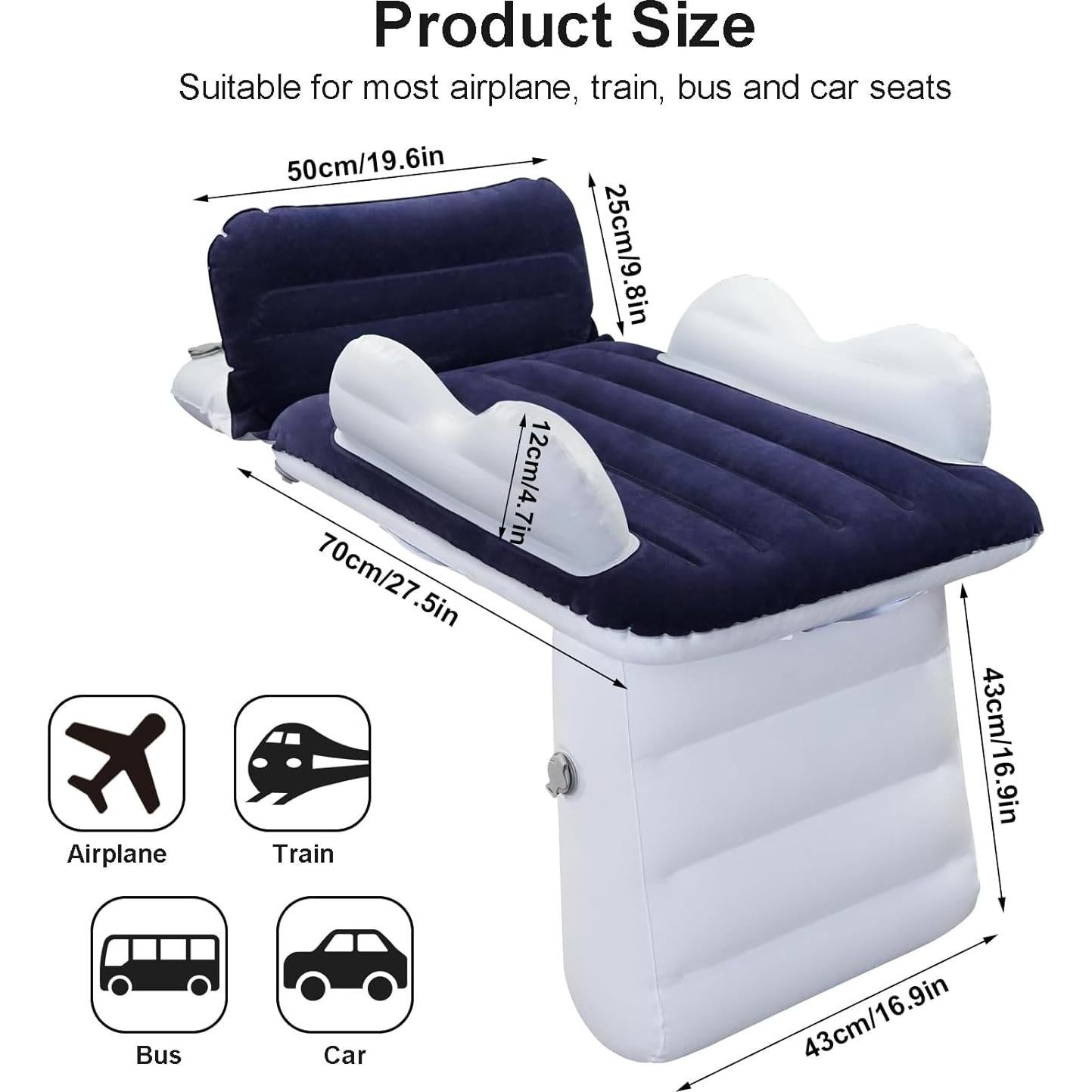 Cama de viaje inflable Sunlisky para niños - Azul oscuro