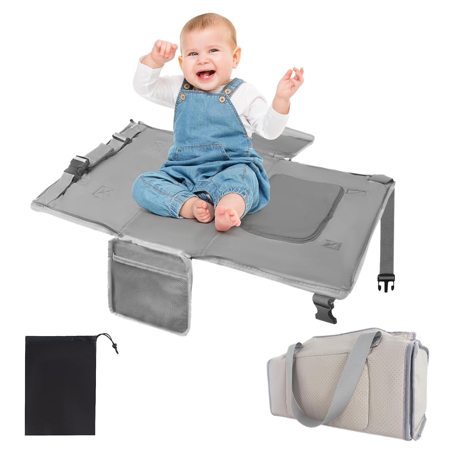 Cama de avión portátil para niños ZYYCD 2 en 1 - Gris