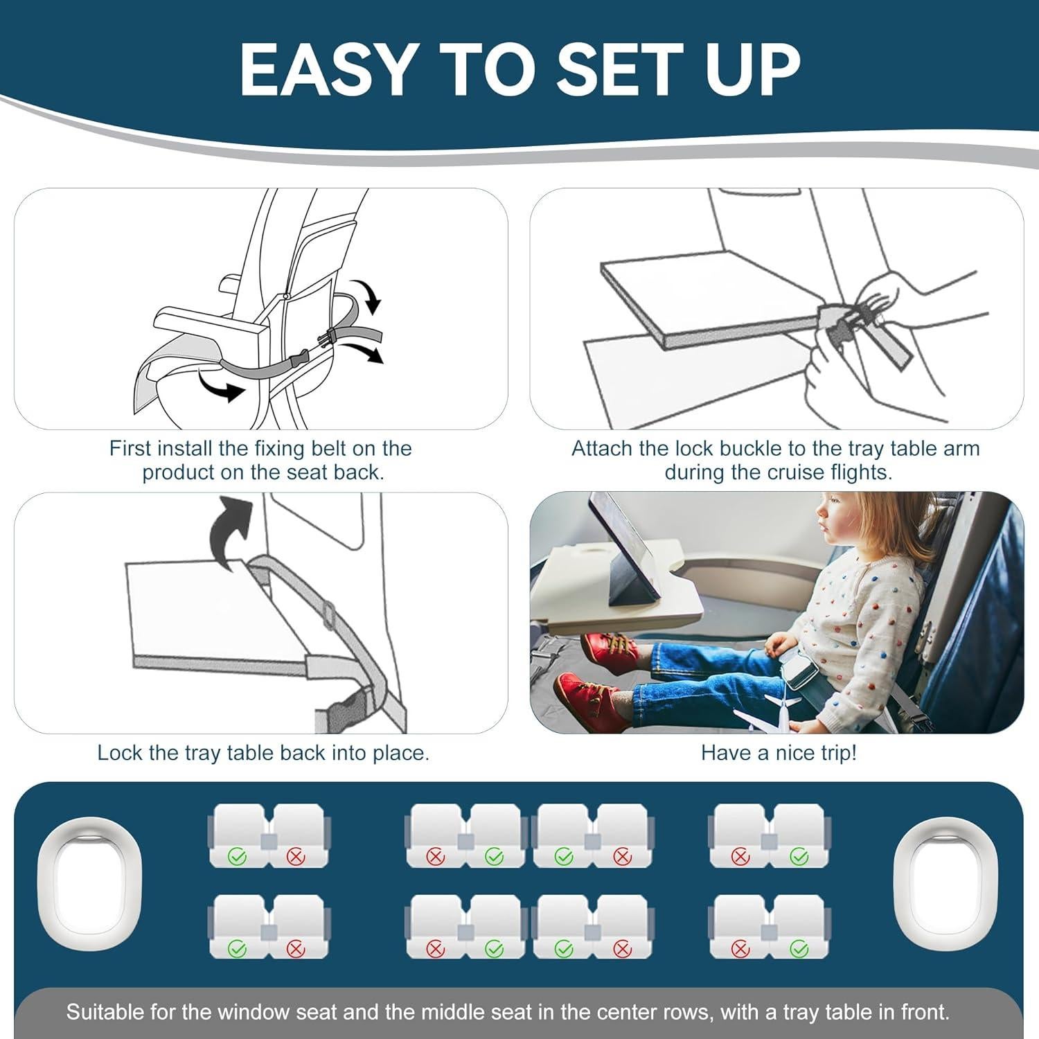 Cama de avión portátil para niños ZYYCD 2 en 1 - Gris