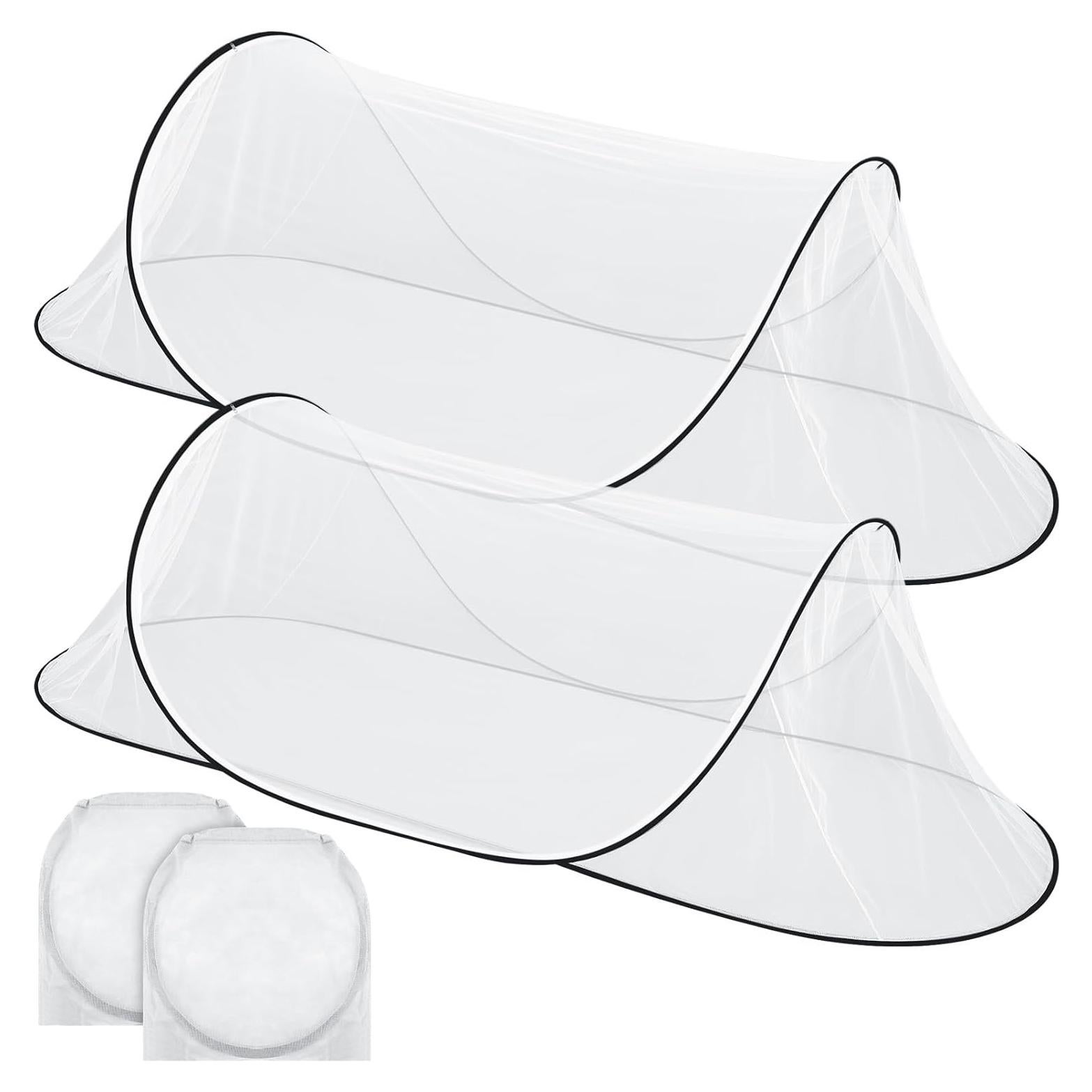 2 Redes Mosquiteras Plegables Pop Up para Cama Camping 199x80 cm