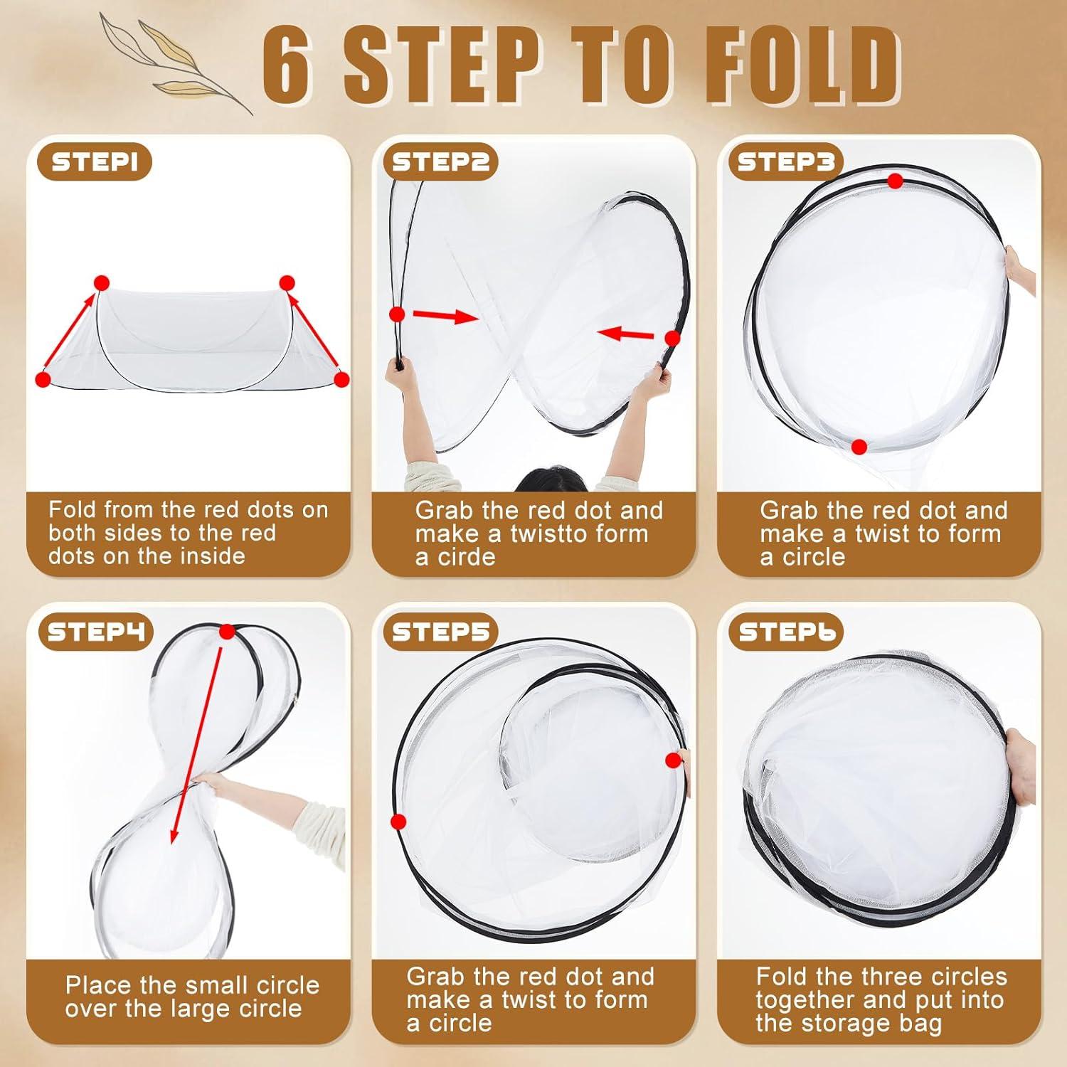 2 Redes Mosquiteras Plegables Pop Up para Cama Camping 199x80 cm