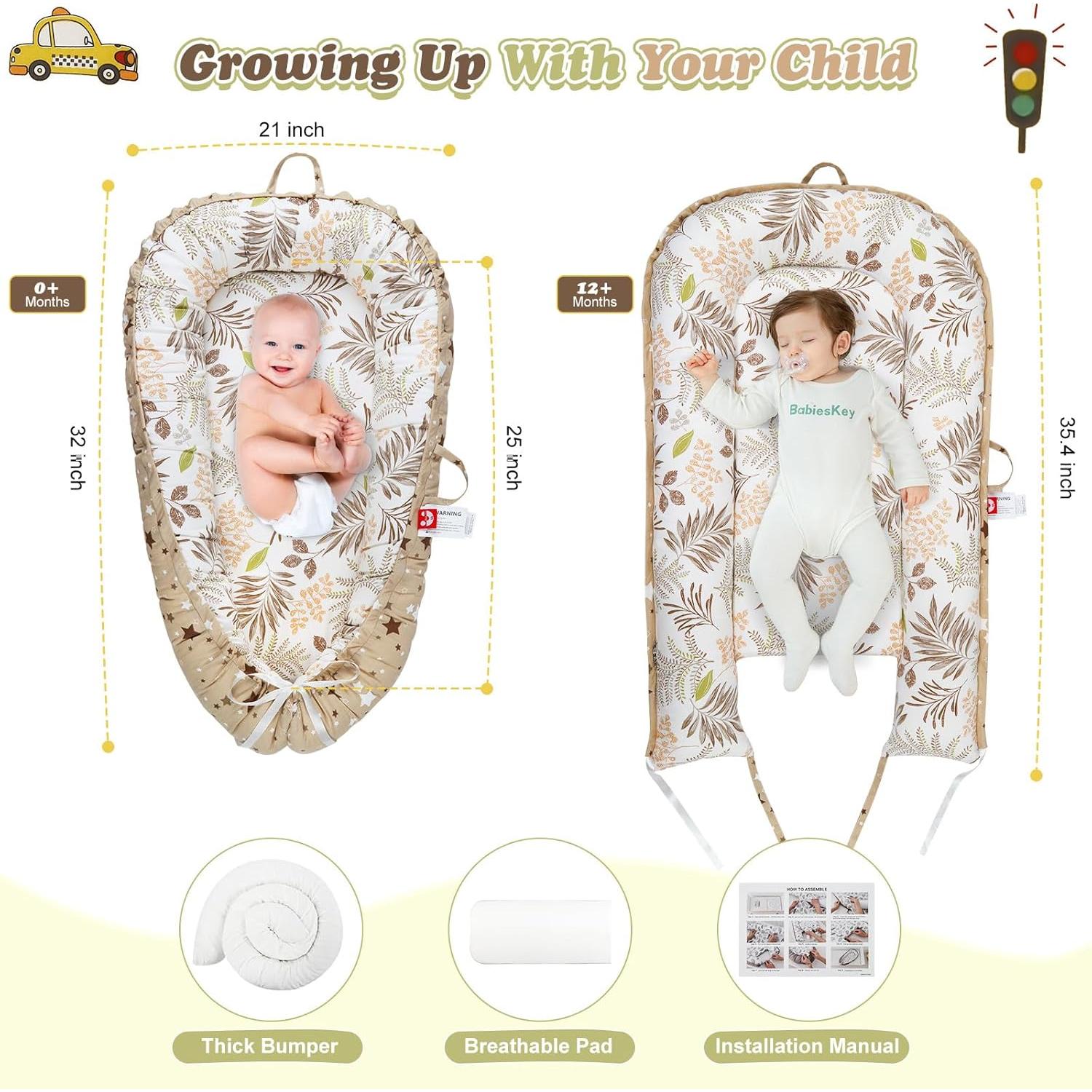 Cojín para Bebés - Asiento Portátil Algodón 100% Orgánico