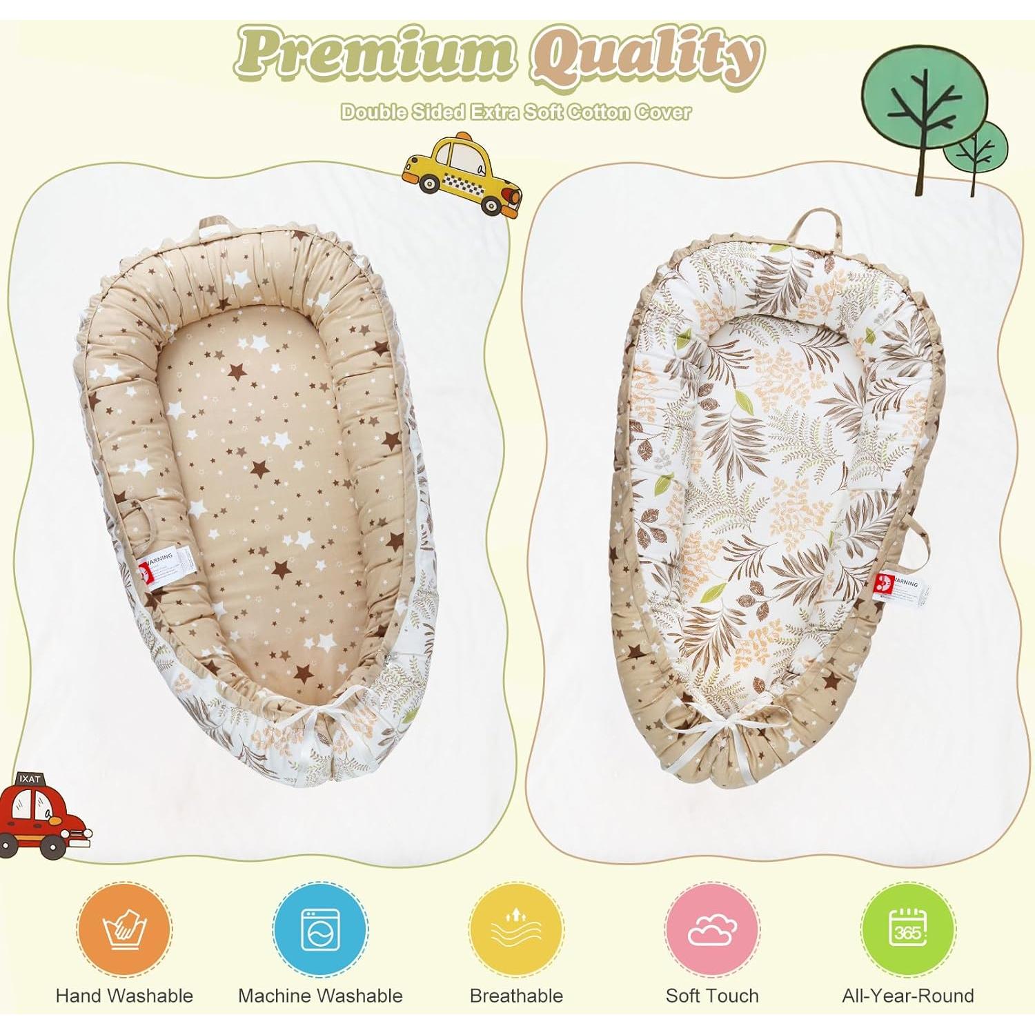 Cojín para Bebés - Asiento Portátil Algodón 100% Orgánico