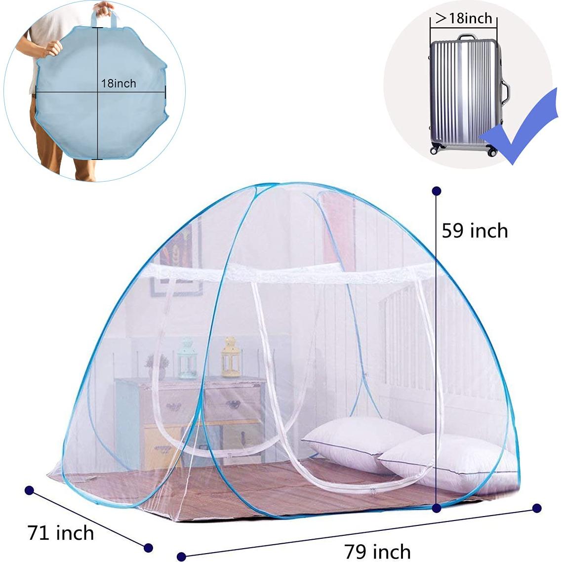 Tienda de Mosquito Pop-Up AMMER 200x180x150 cm Plegable Azul