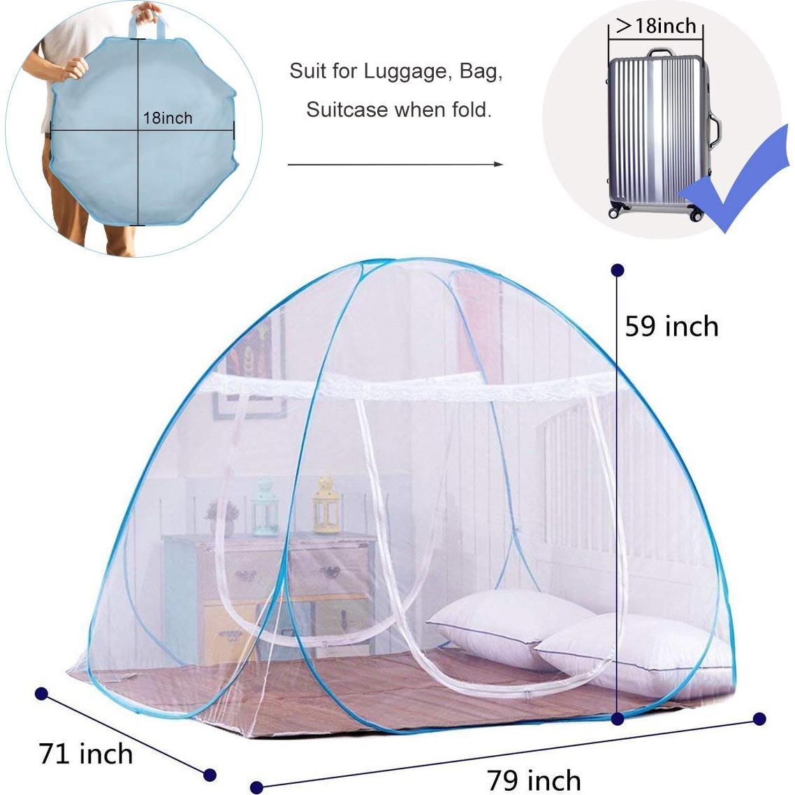 Tienda de Mosquito Pop-Up AMMER 200x180x150 cm Plegable Azul
