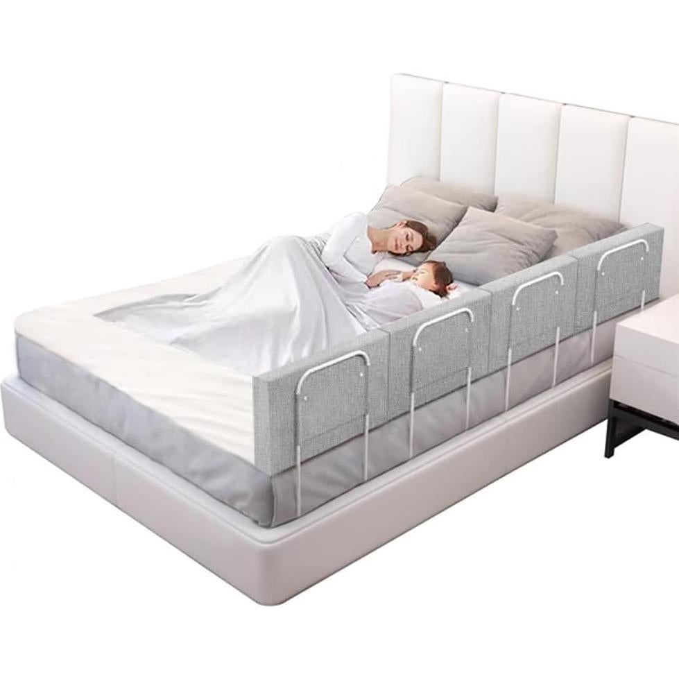 Barandilla de Cama OCBAiLi 200 cm Gris para Niños y Adultos