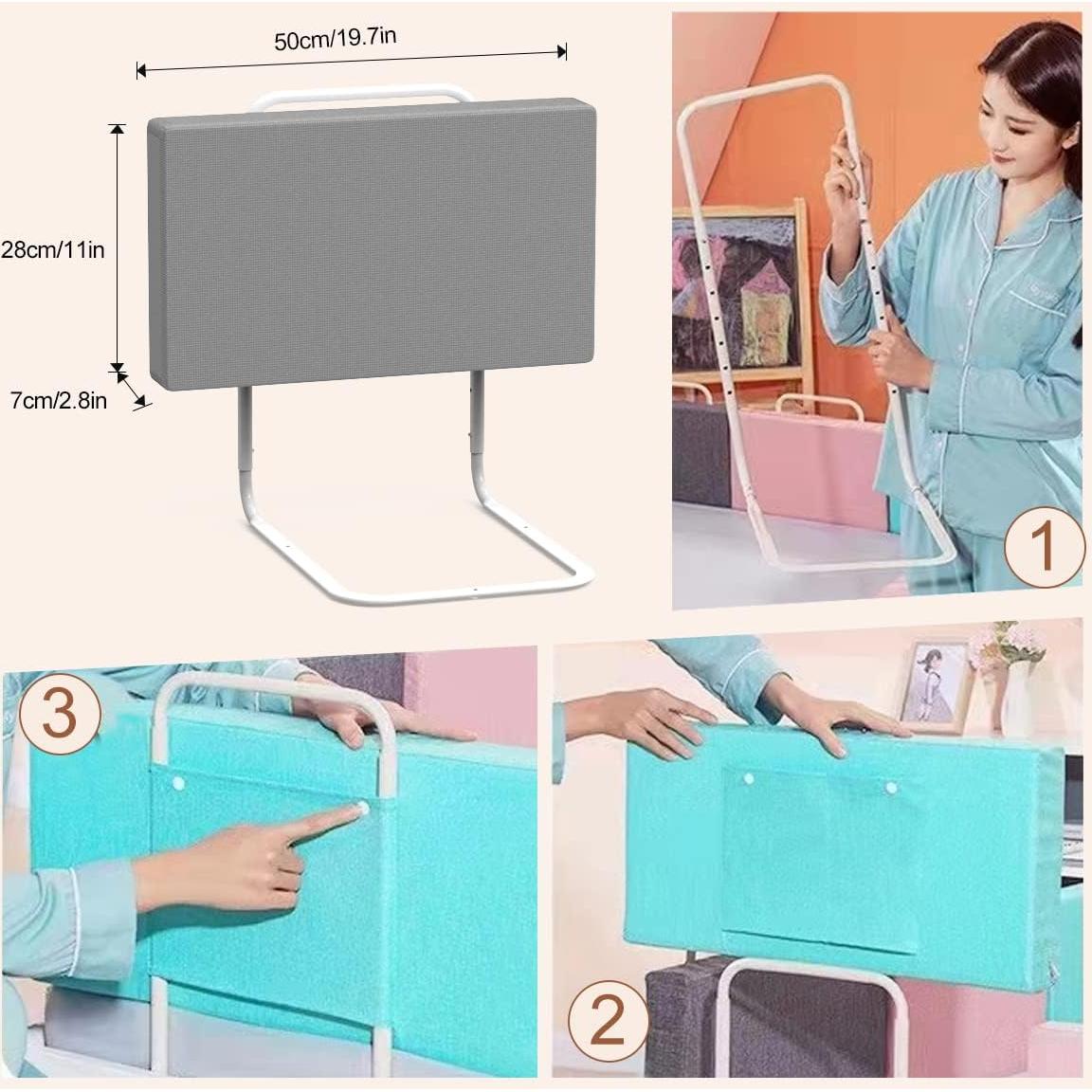 Barandilla de Cama OCBAiLi 200 cm Gris para Niños y Adultos