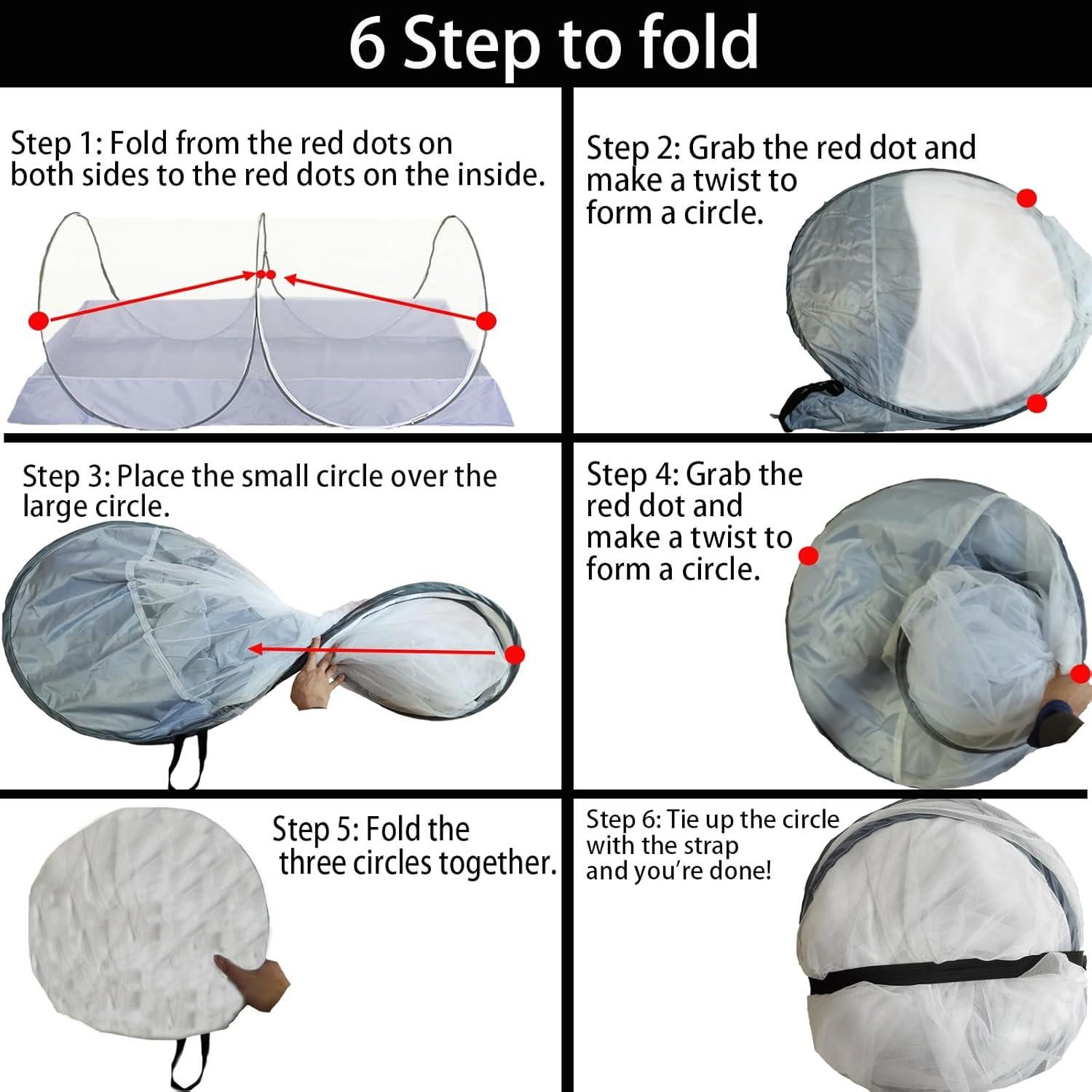 Red de Mosquitos Plegable CMINGJ Grande con Cremallera Lateral