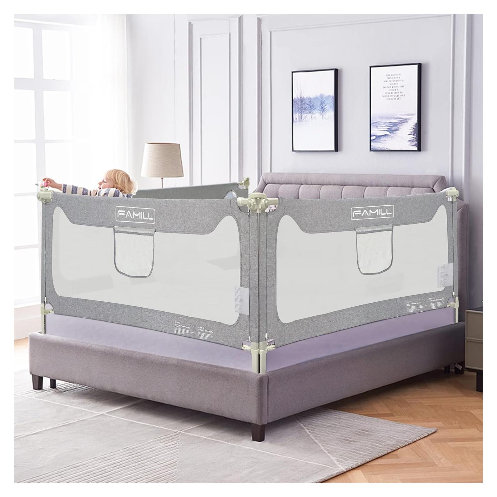 Barandilla FAMILL para Niños 200 cm Gris - Cama Infantil