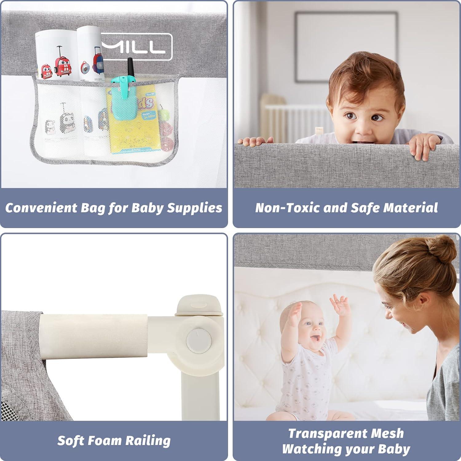 Barandilla FAMILL para Niños 200 cm Gris - Cama Infantil