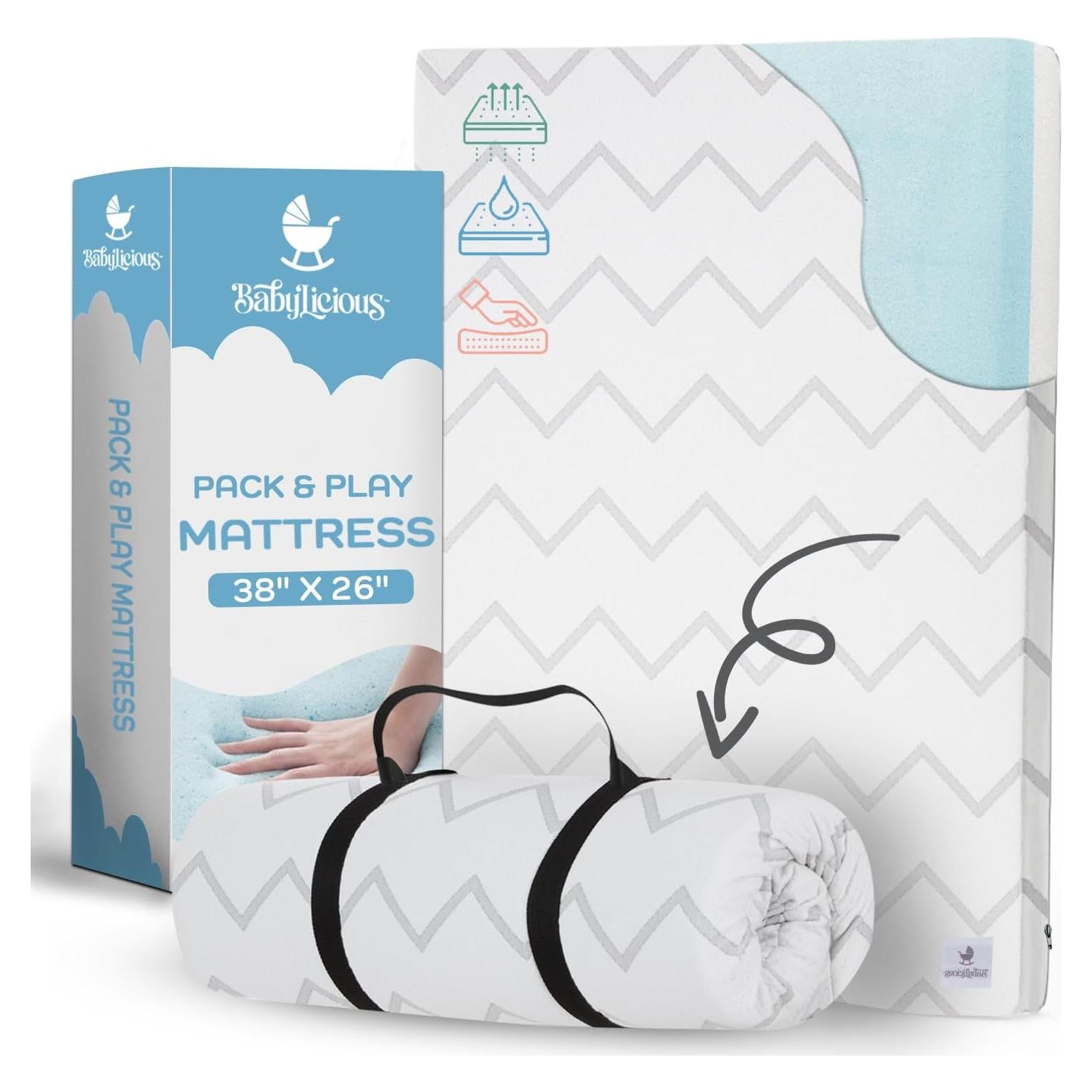 Colchón Impermeable Babylicious para Pack and Play 96.5x66cm