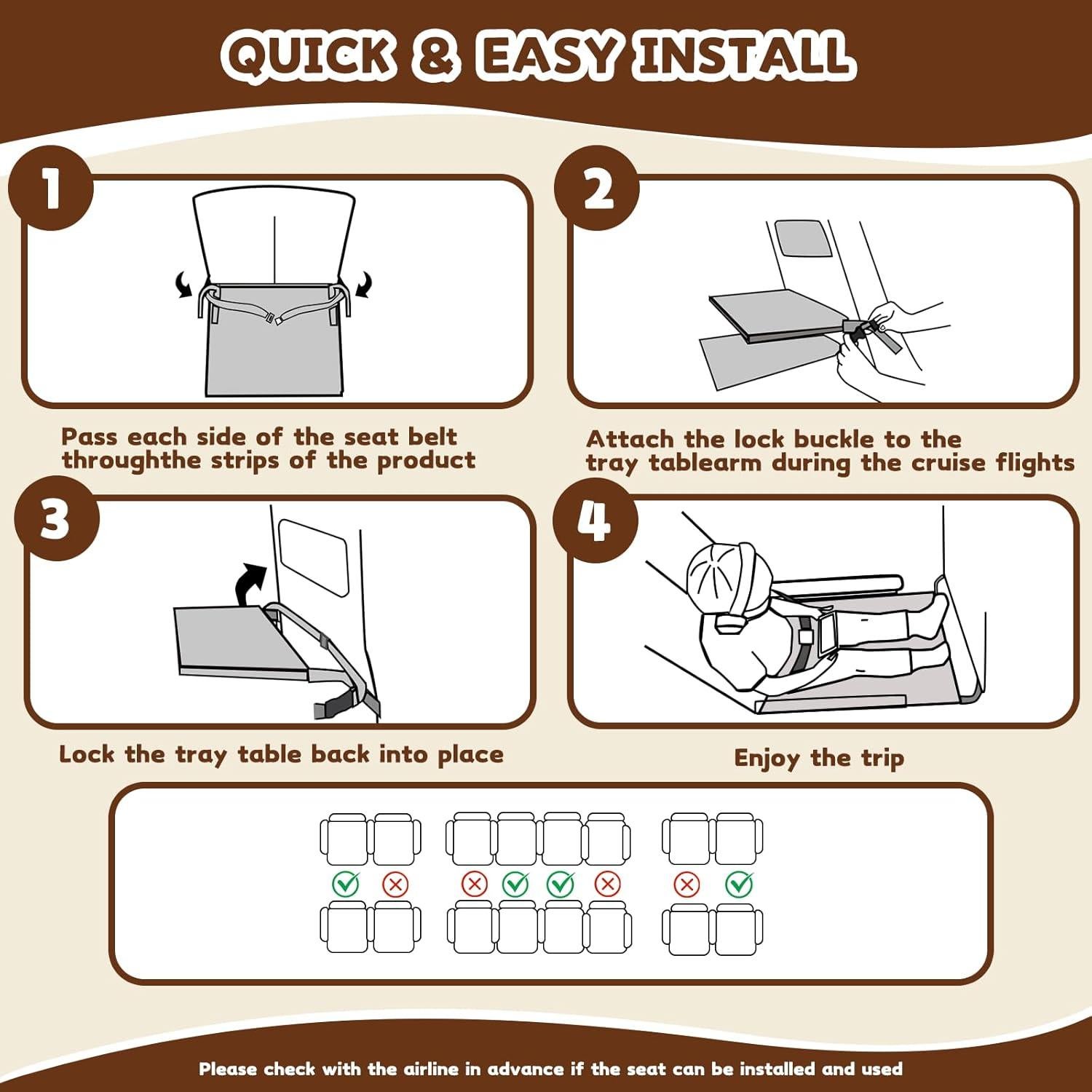 Cama de avión para niños Trekbabe con manta desmontable 80x45cm