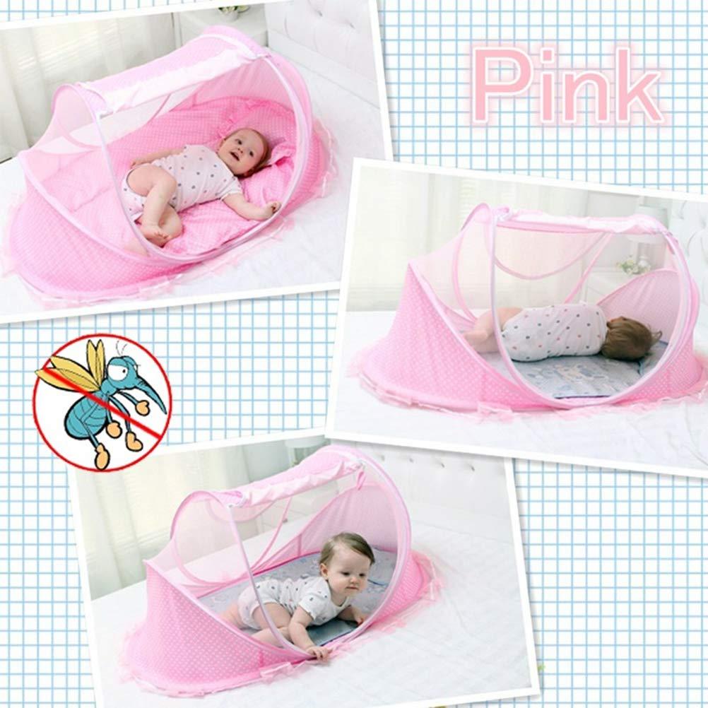 Cama portátil plegable para bebés Fafeicy 110x60 cm rosa