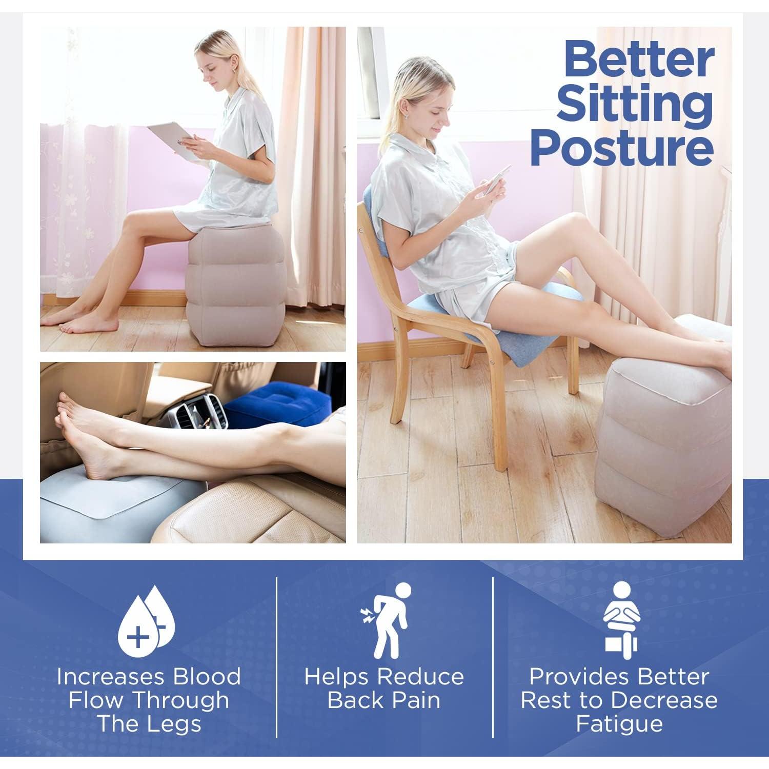 Descanso de pies inflable Aestoria para avión y niños - Gris