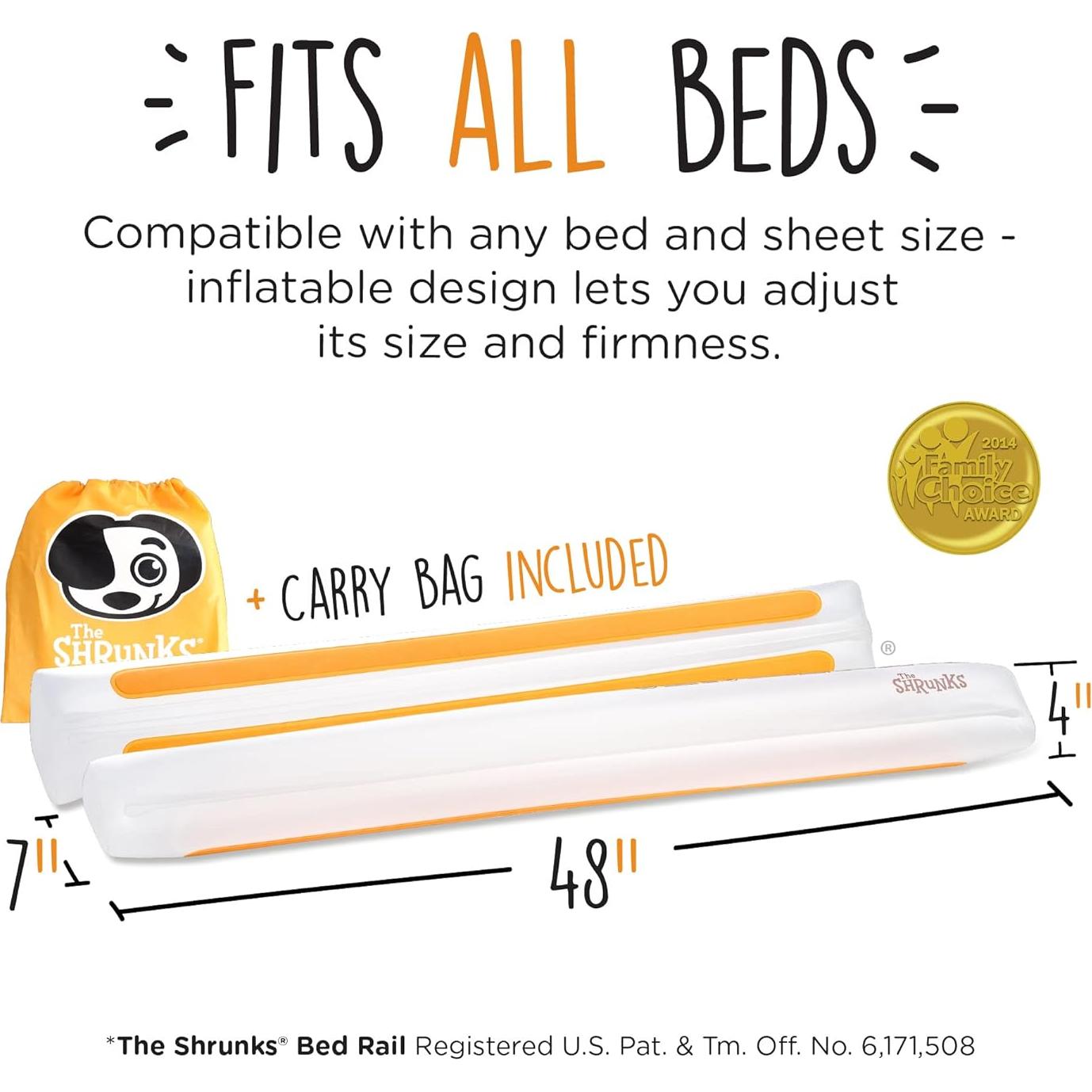Barandilla Inflable para Cama Shrunks 2 Unidades Blanca