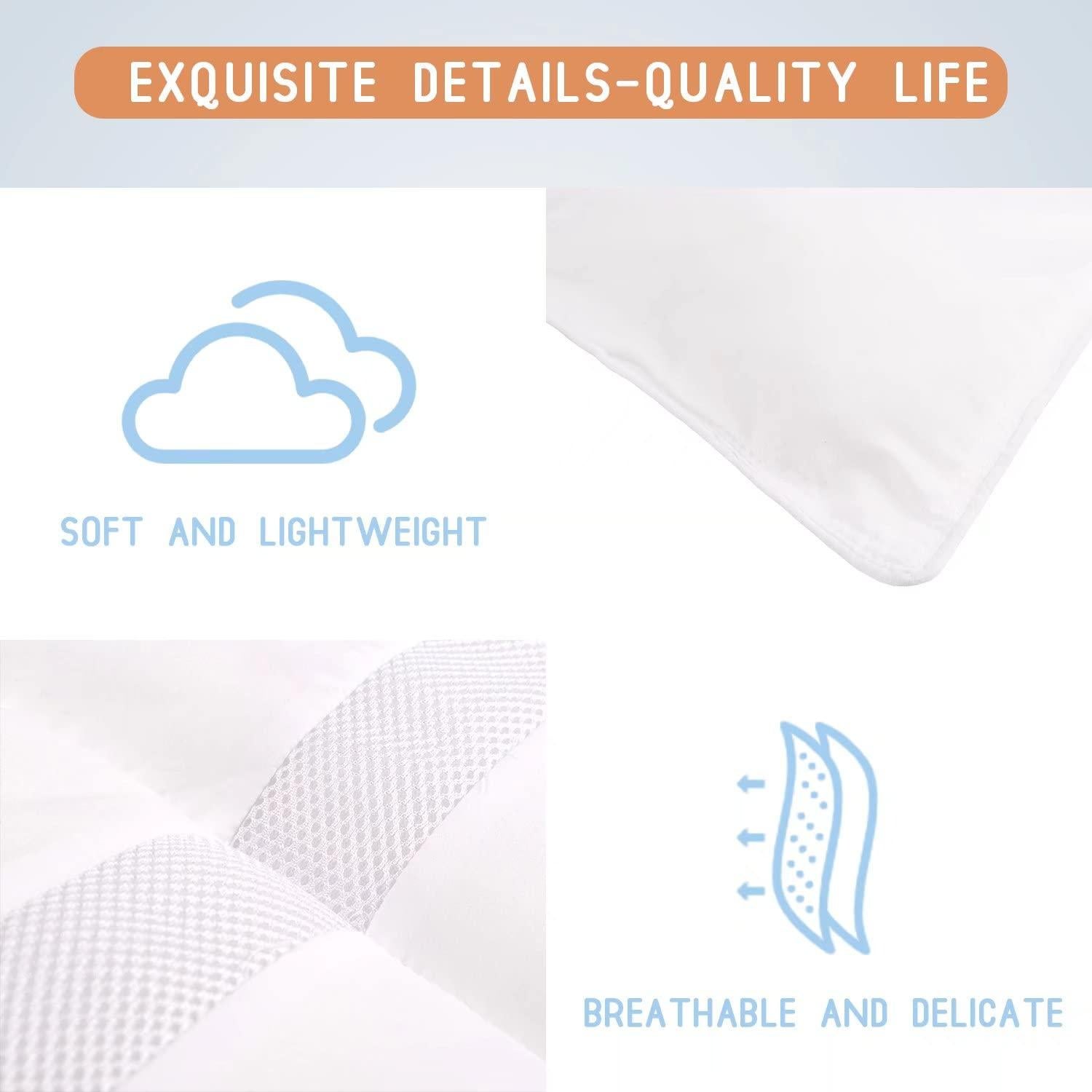 Edredón Hipoalergénico ZPECC para Niños 99x119 cm Blanco