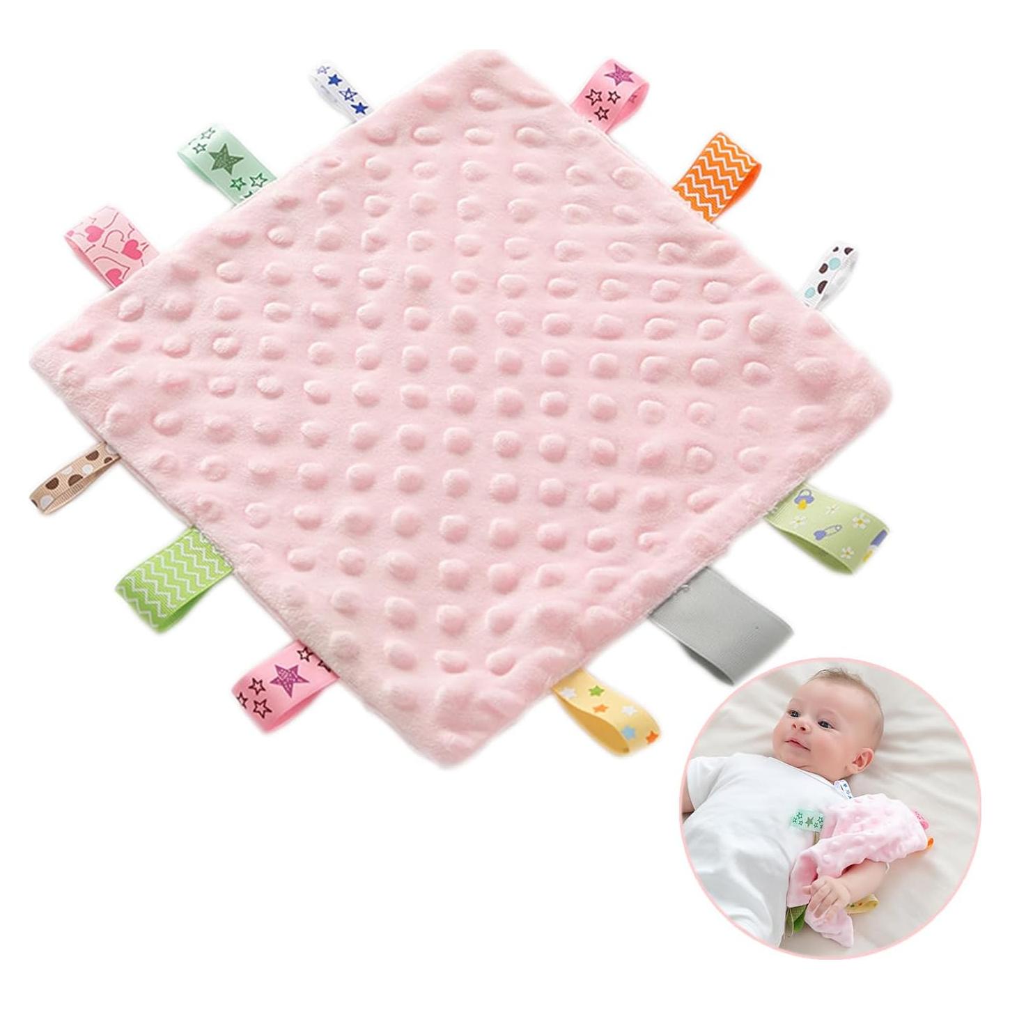 Manta de Seguridad para Bebé Yufiova Rosa 20x25 cm con Etiquetas