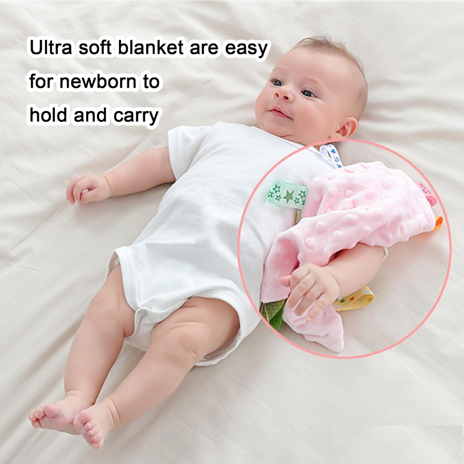 Manta de Seguridad para Bebé Yufiova Rosa 20x25 cm con Etiquetas