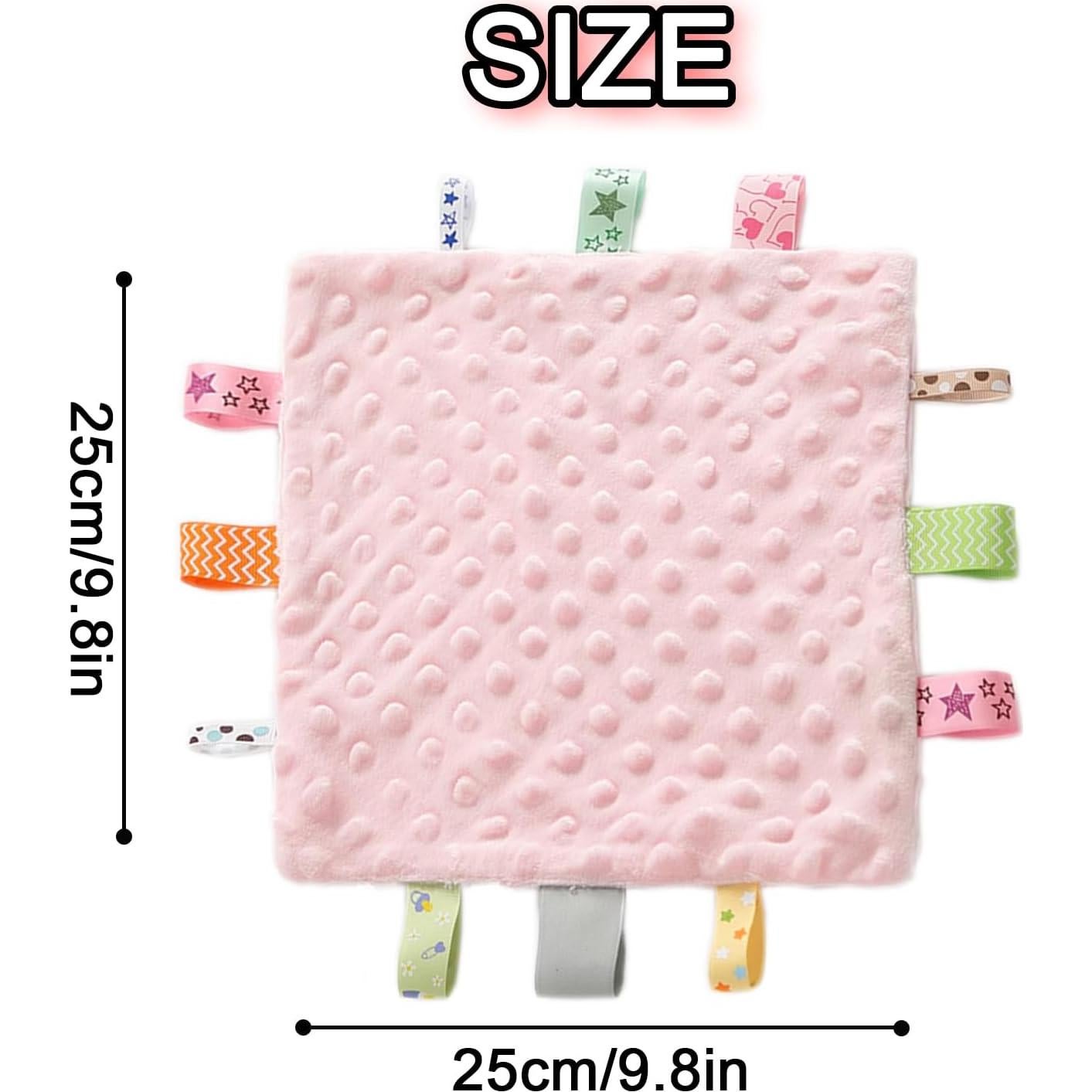 Manta de Seguridad para Bebé Yufiova Rosa 20x25 cm con Etiquetas