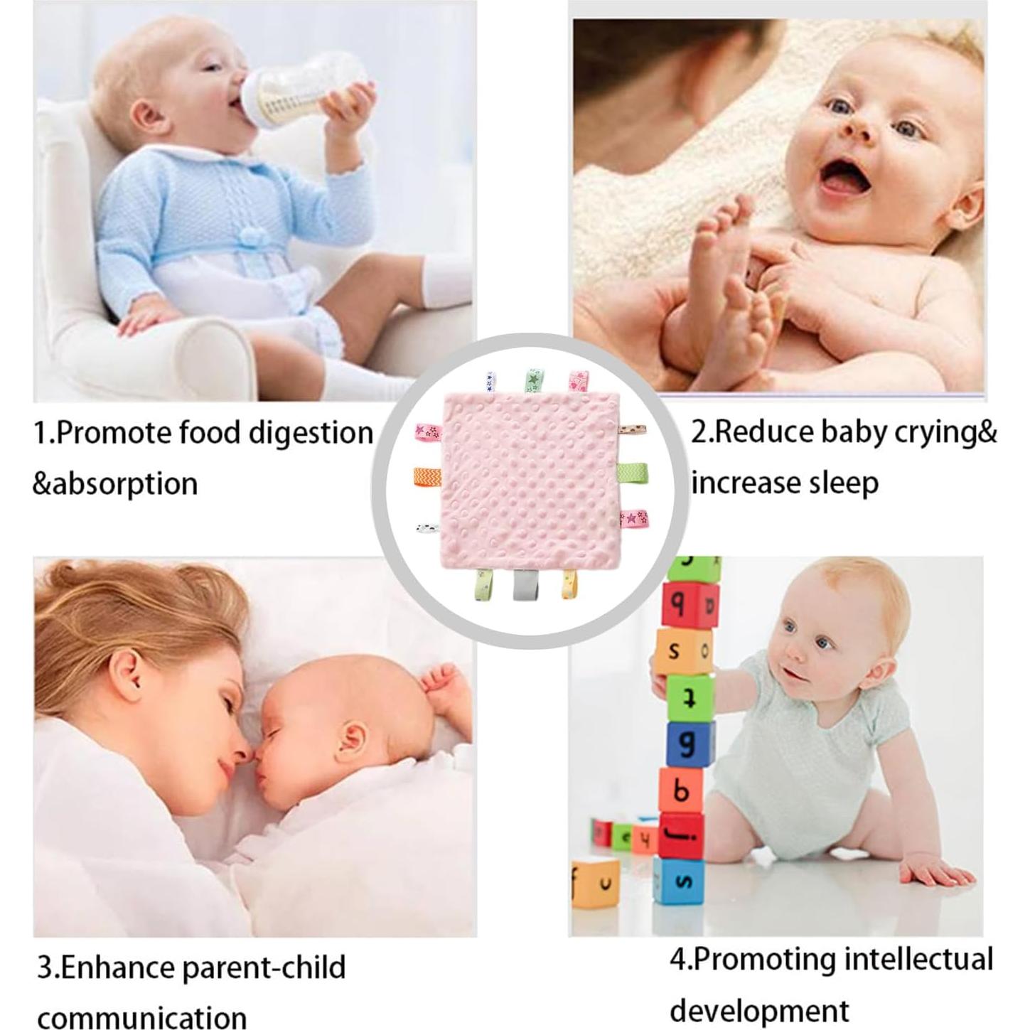 Manta de Seguridad para Bebé Yufiova Rosa 20x25 cm con Etiquetas