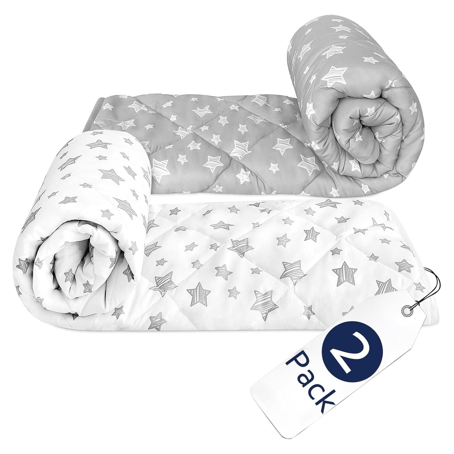 Manta para Bebé Moonsea 2 Paquetes Estrellas Grises 99x119 cm