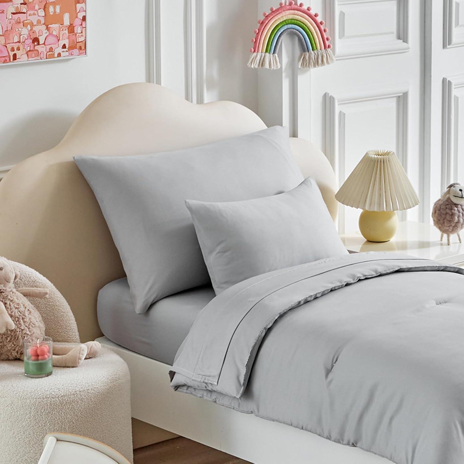 Juego de Ropa de Cama Uozzi Bedding 5 Piezas Niños Pequeños Gris