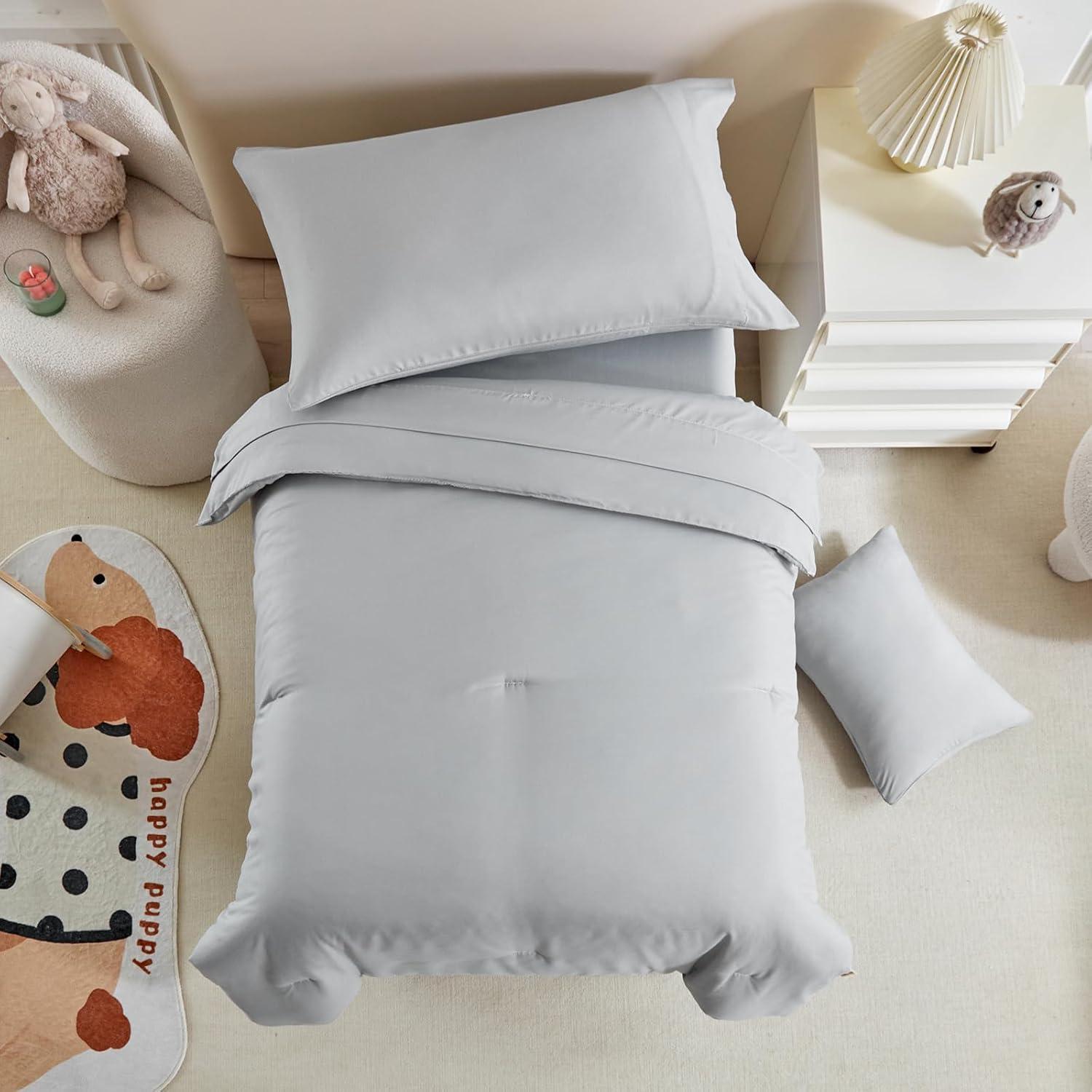 Juego de Ropa de Cama Uozzi Bedding 5 Piezas Niños Pequeños Gris