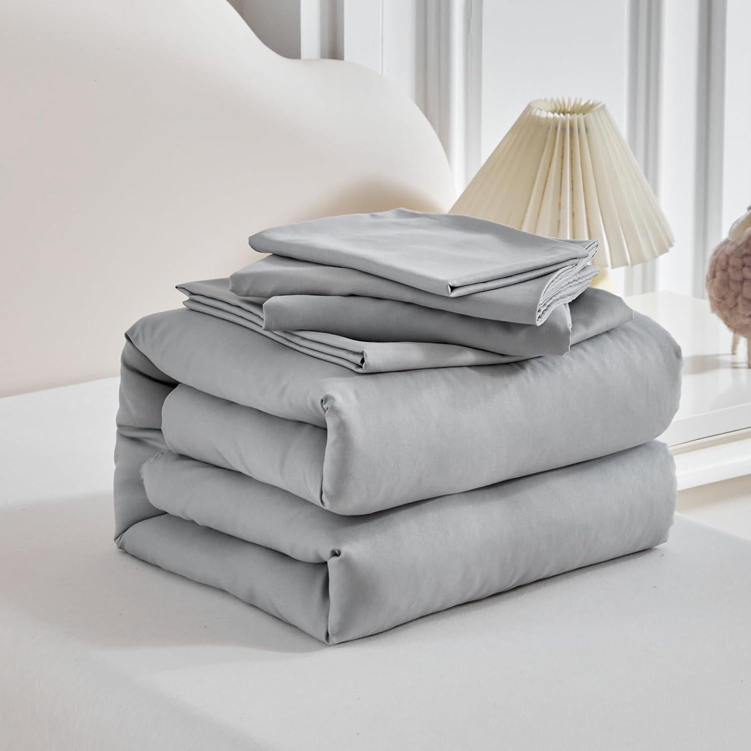 Juego de Ropa de Cama Uozzi Bedding 5 Piezas Niños Pequeños Gris