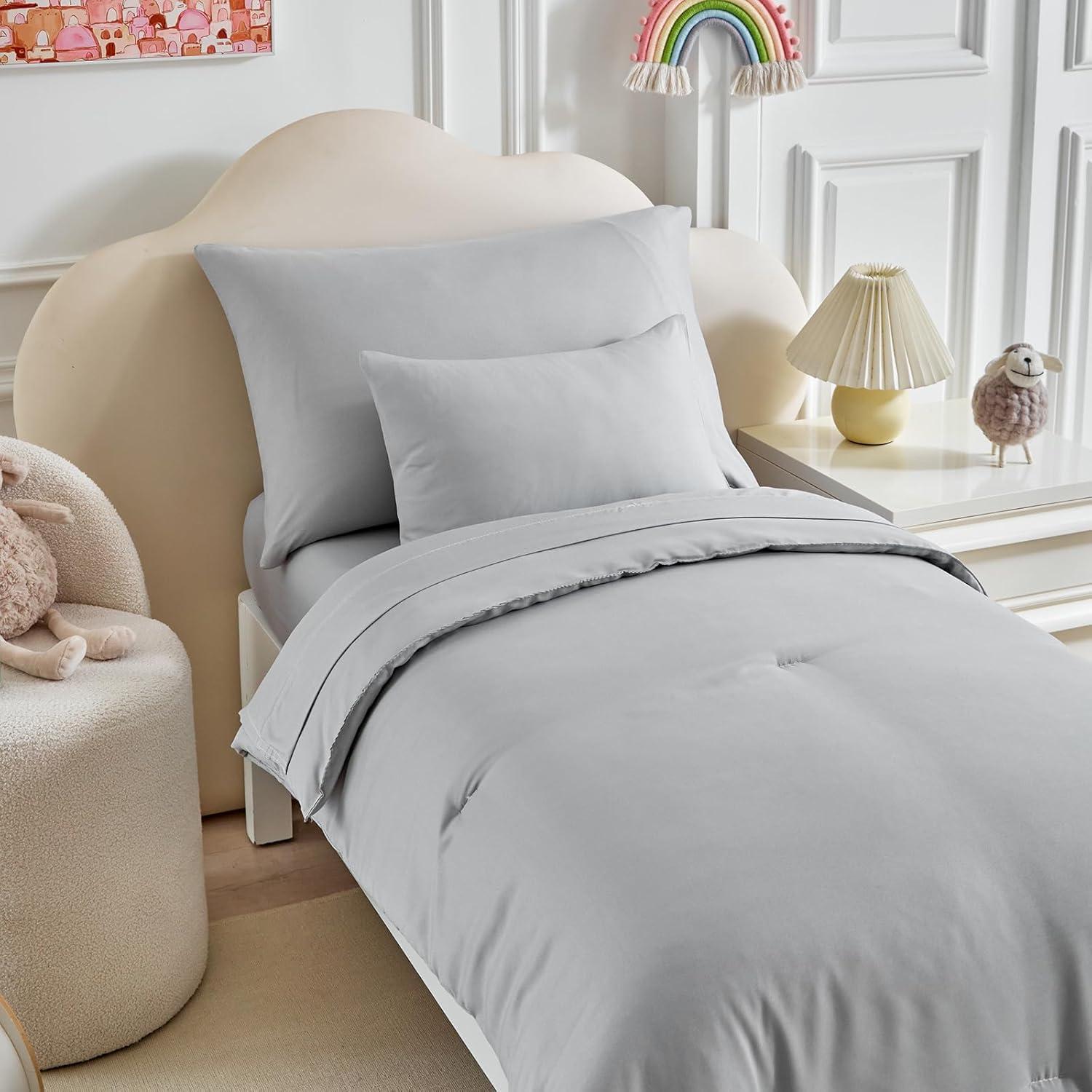 Juego de Ropa de Cama Uozzi Bedding 5 Piezas Niños Pequeños Gris