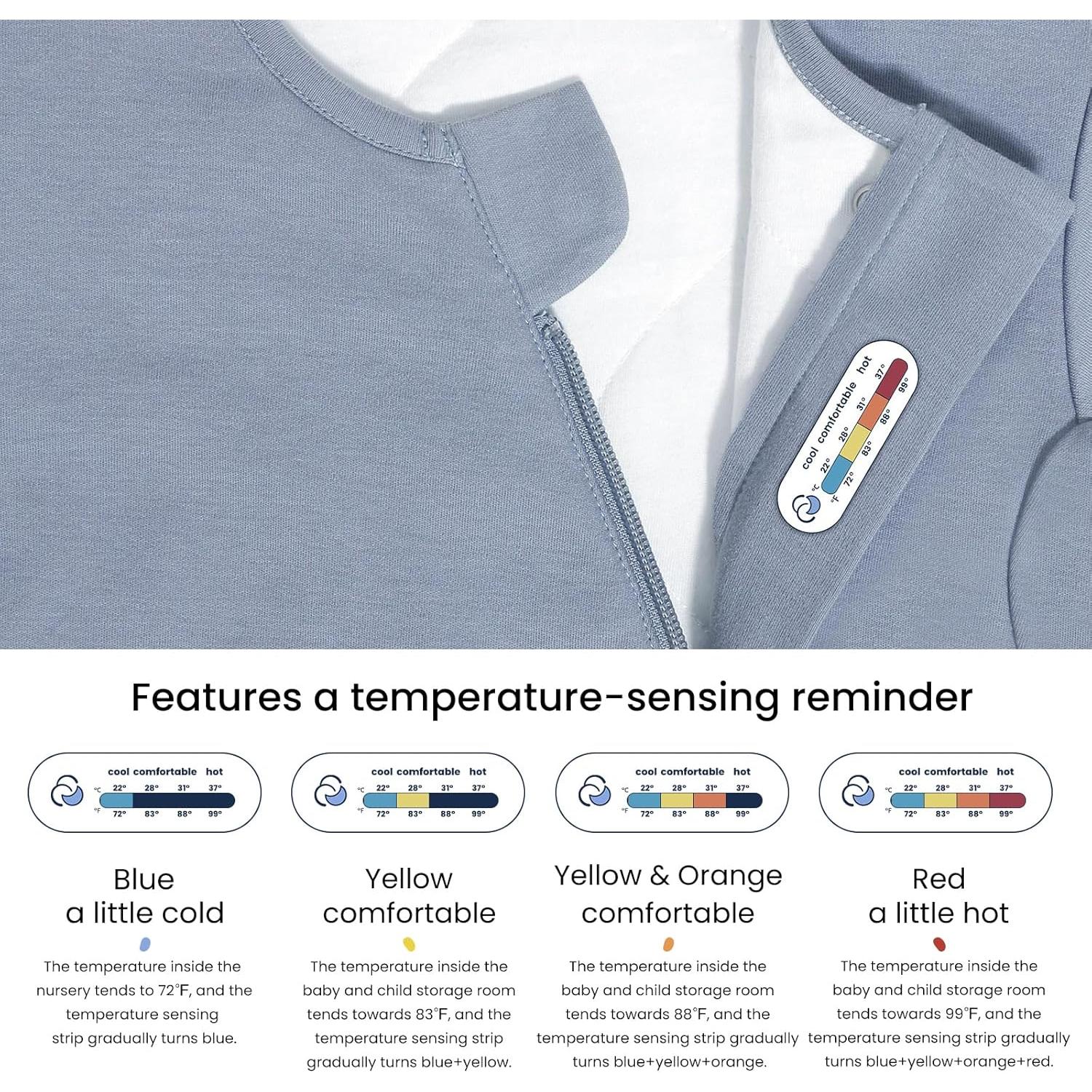 Saco de dormir unisex Kaiya Baby 0-6M 2.5 Tog algodón orgánico