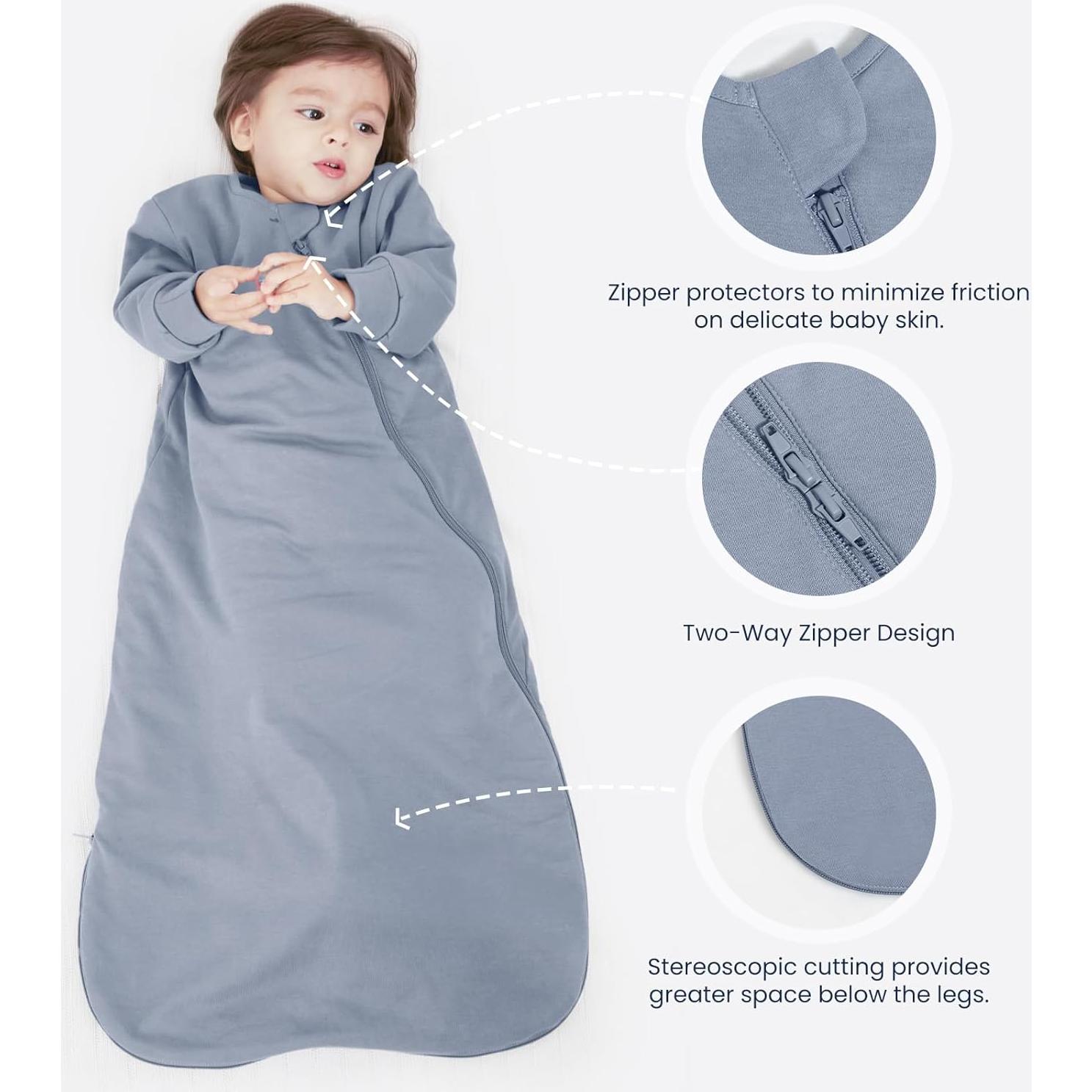 Saco de dormir unisex Kaiya Baby 0-6M 2.5 Tog algodón orgánico