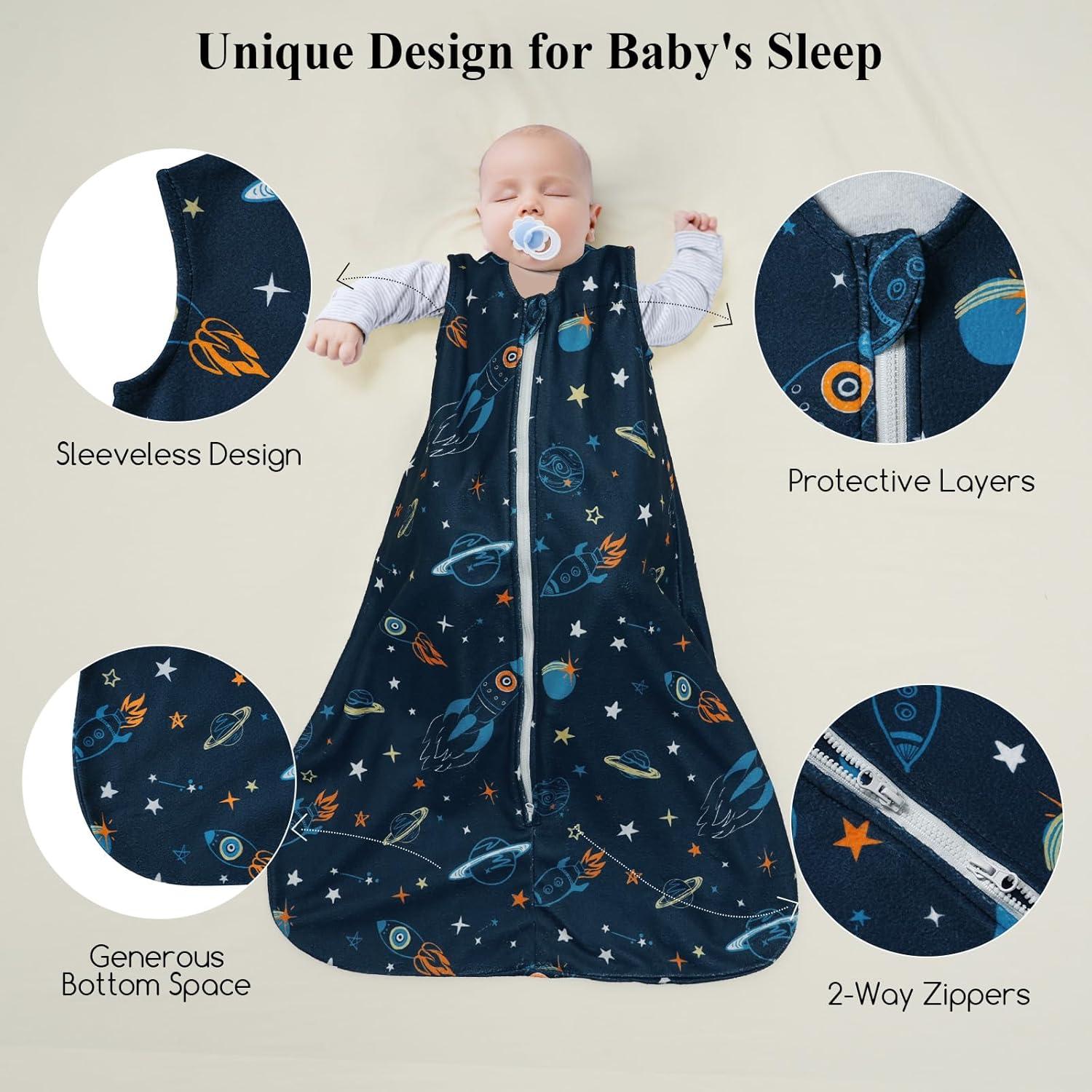 Saco de Dormir David para Bebés 0-6 Meses Micro Forro Polar