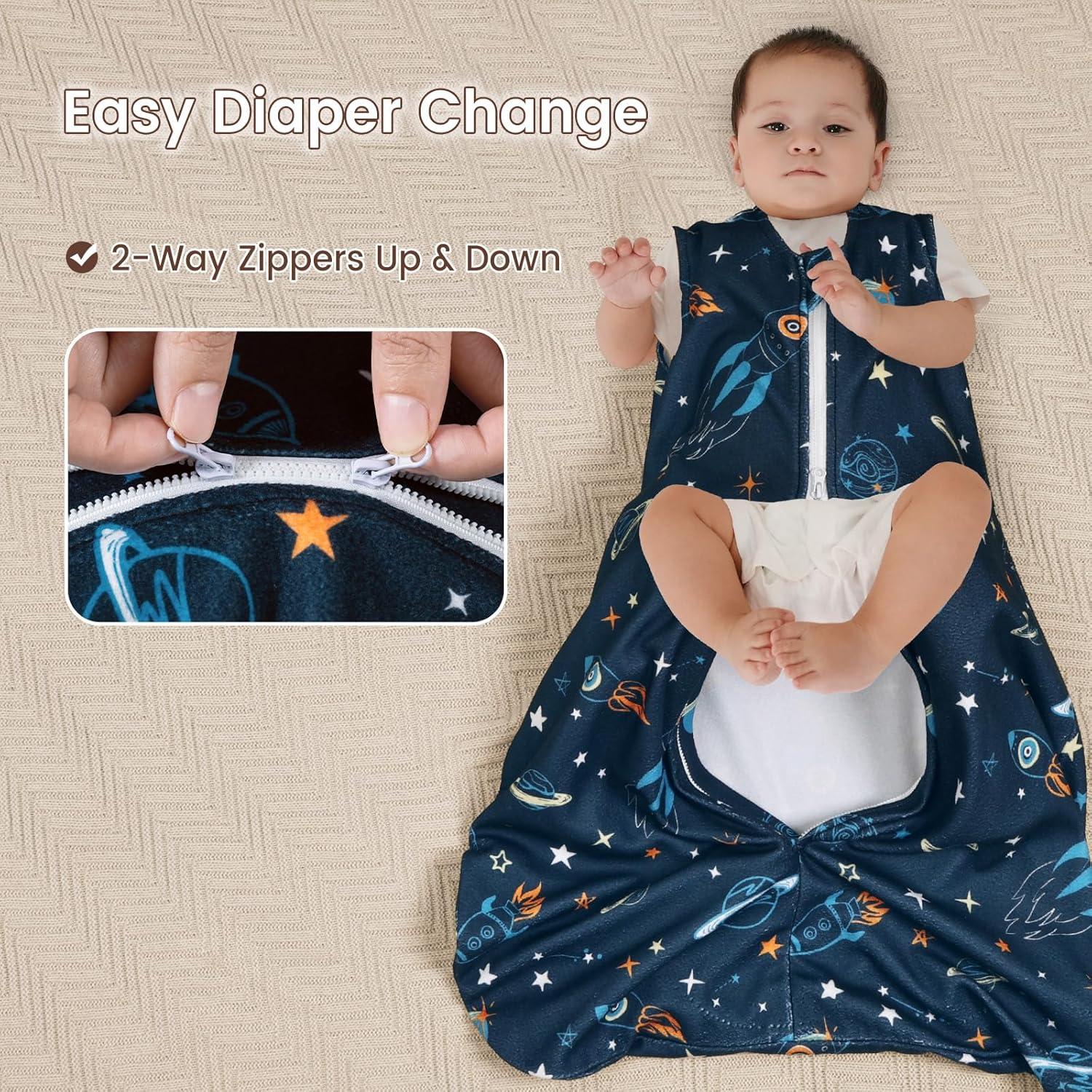 Saco de Dormir David para Bebés 0-6 Meses Micro Forro Polar