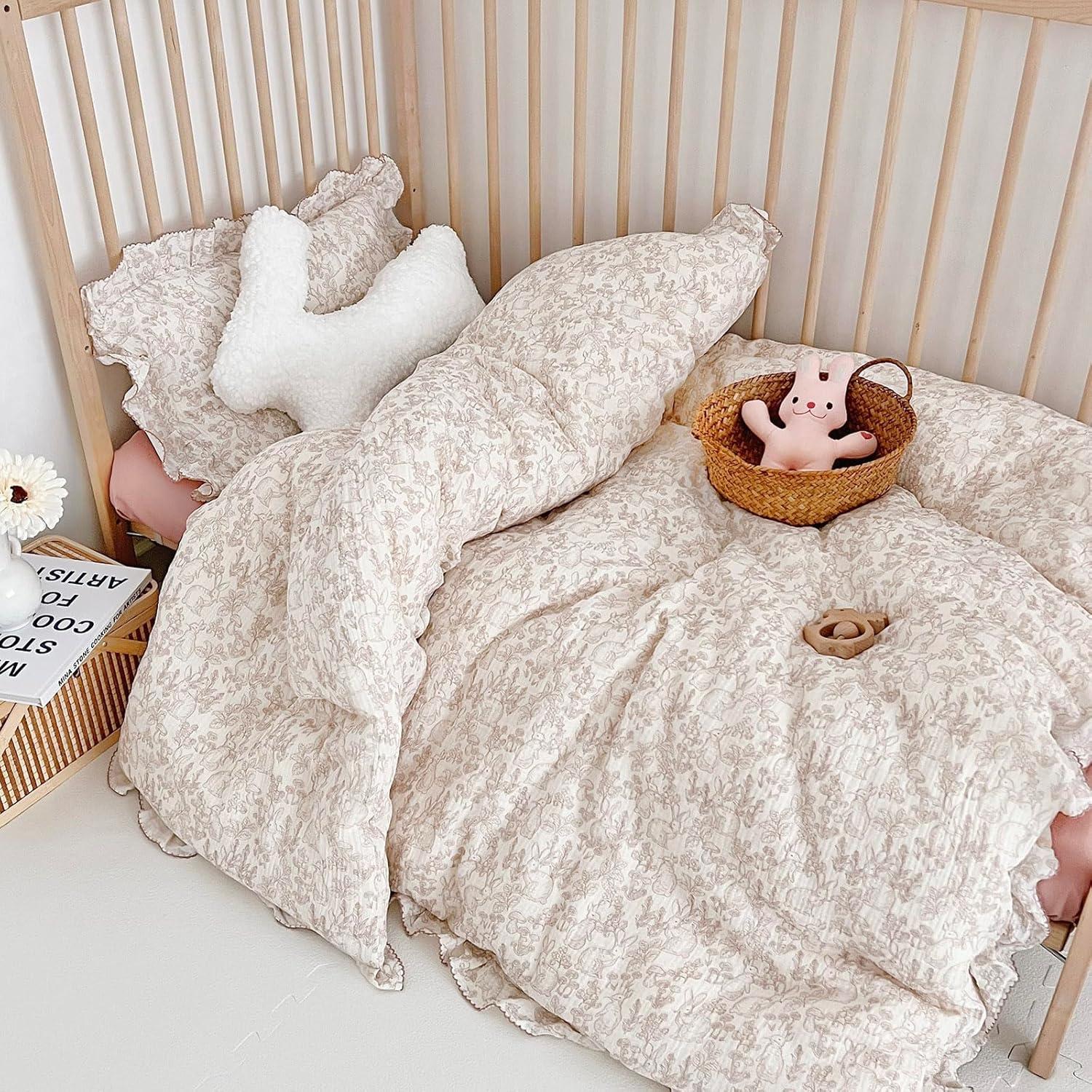 Funda de Edredón AOJIM 120x150 cm Algodón Floral para Bebé