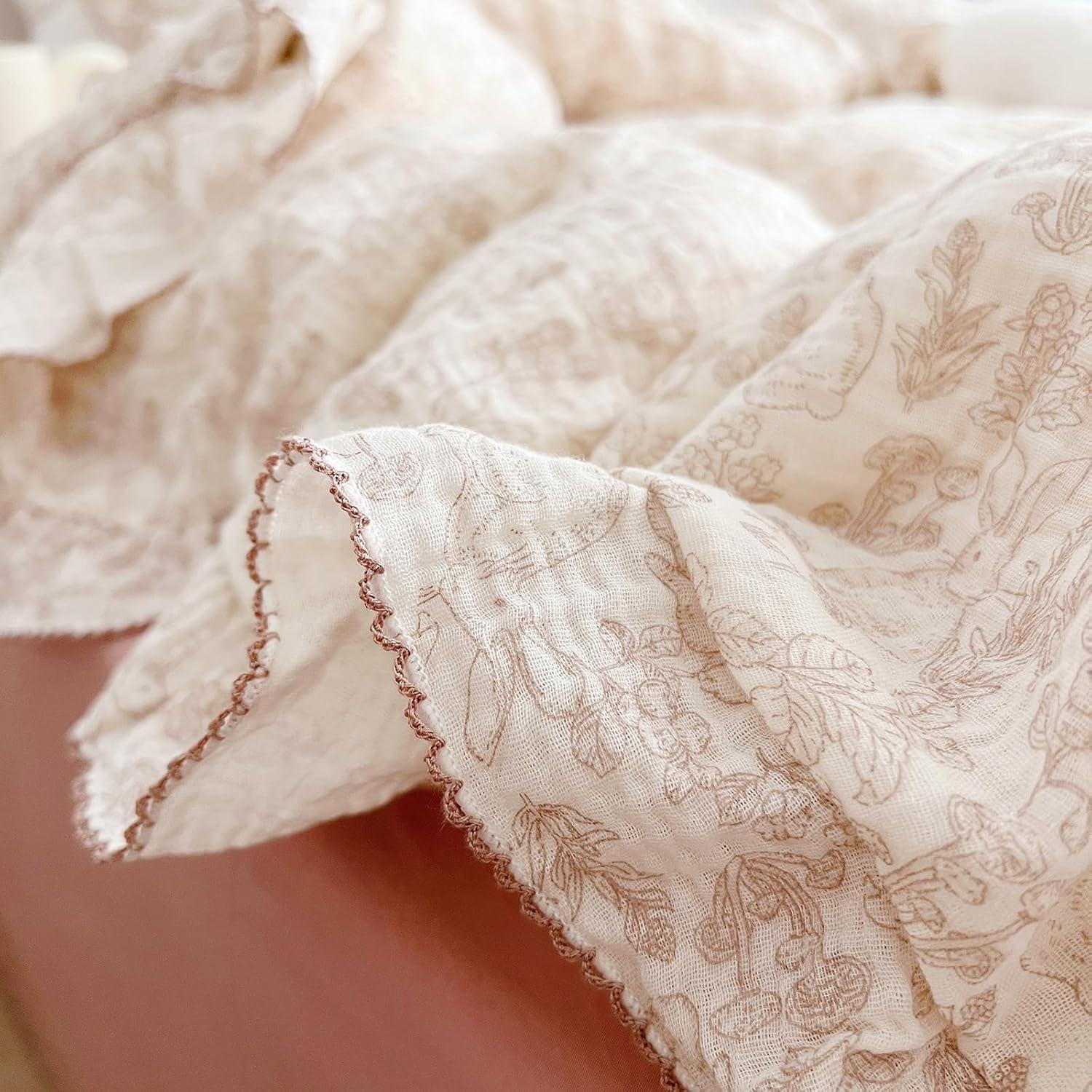 Funda de Edredón AOJIM 120x150 cm Algodón Floral para Bebé