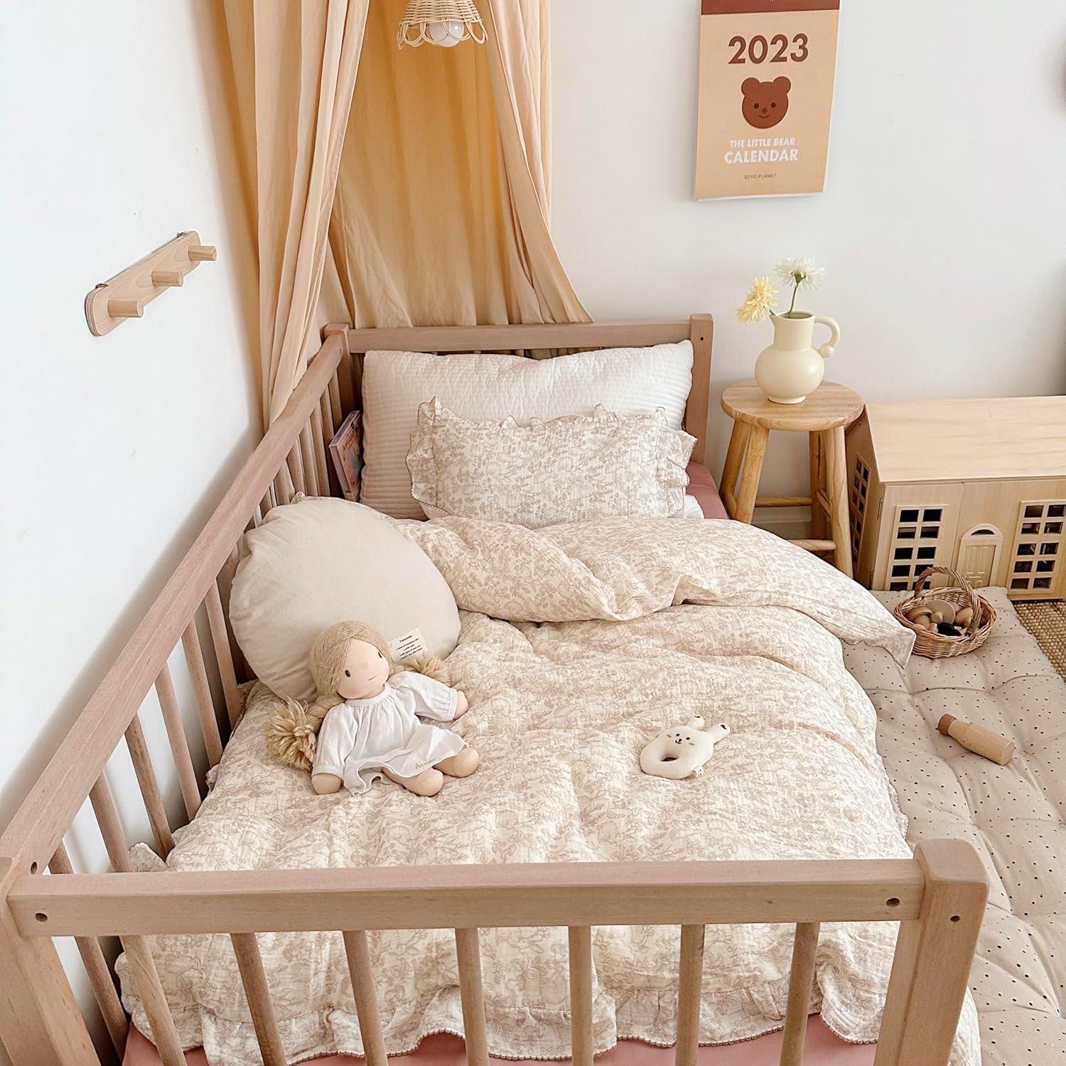 Funda de Edredón AOJIM 120x150 cm Algodón Floral para Bebé