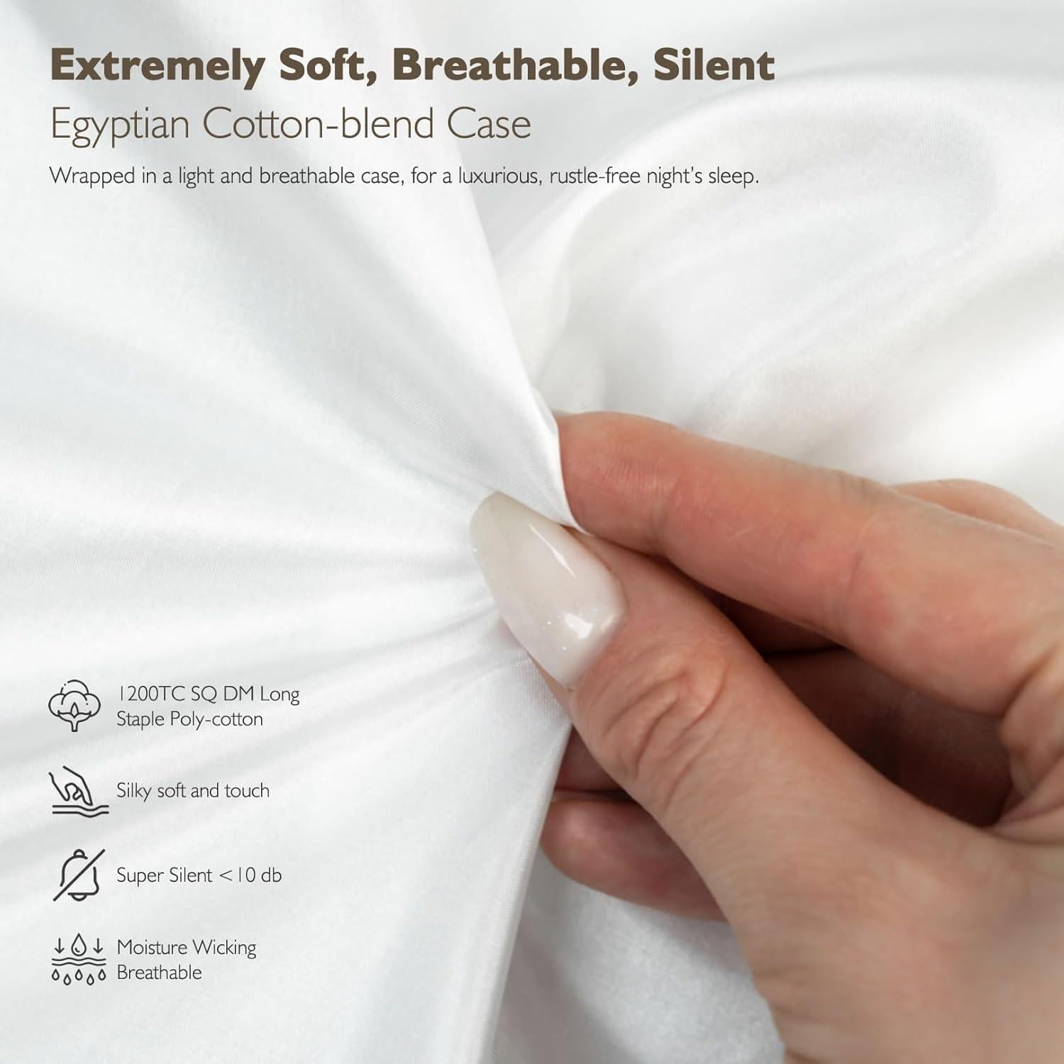 Edredón de Plumas King Cobnom 1200TC Algodón Blanco 304.8x248.9cm