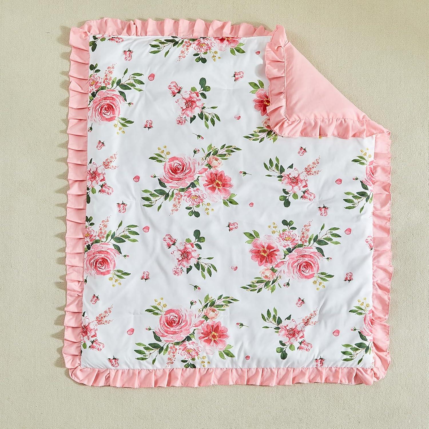 Juego de Ropa de Cuna 3 Piezas UOZZI Rosa Floral