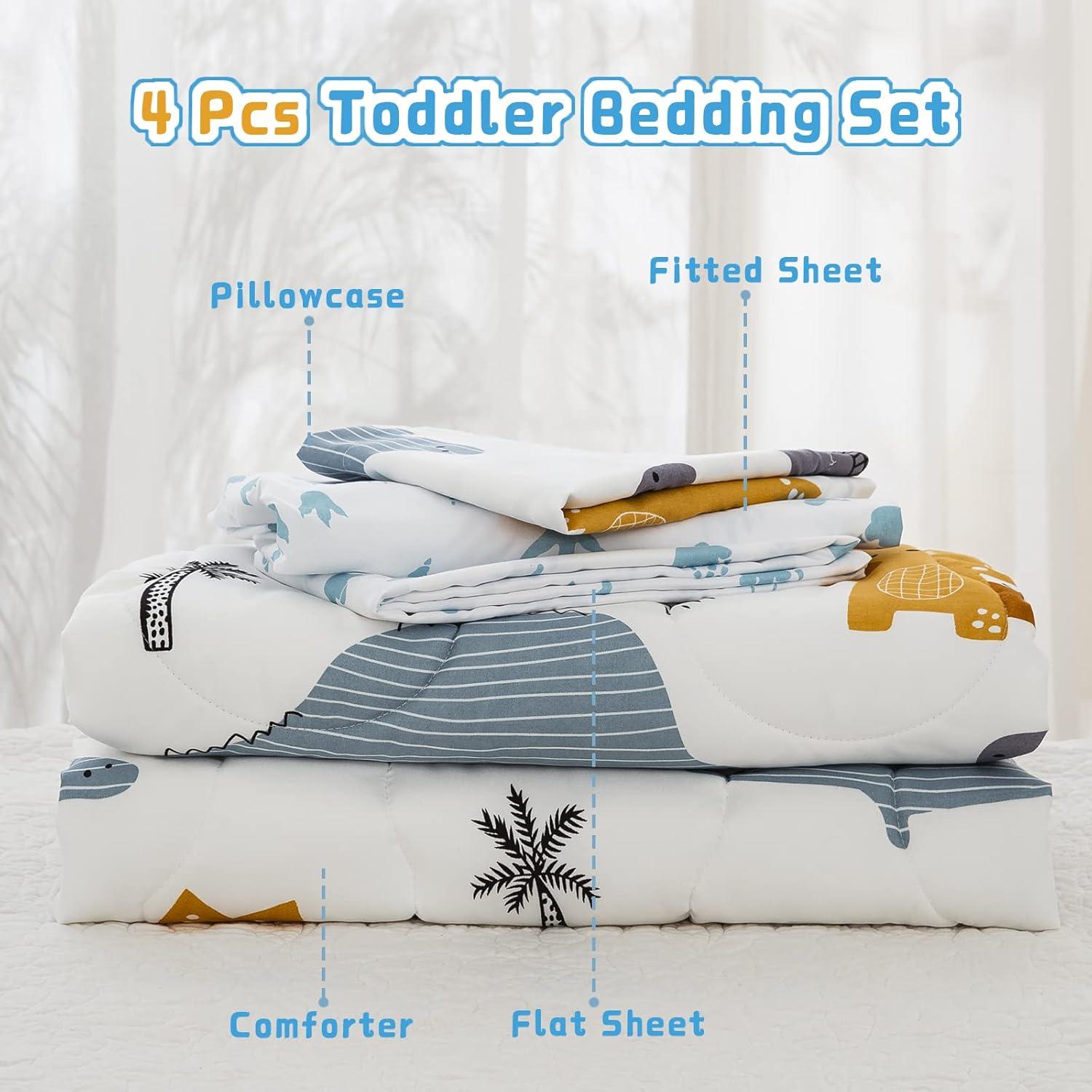 Juego de Ropa de Cama WONGS Dinosaurio 4 Piezas Microfibra