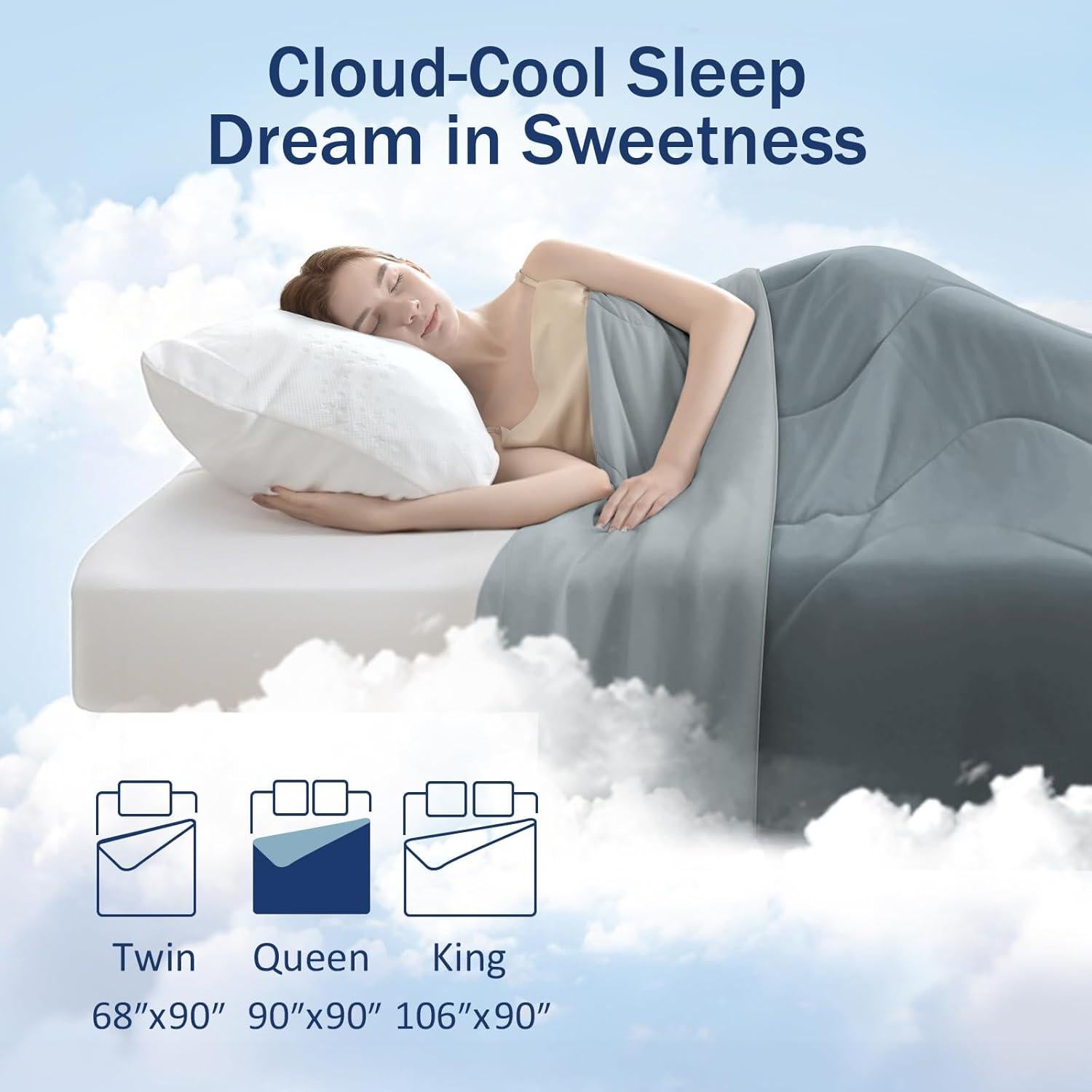 Manta de Enfriamiento Doble Reina Vine Voice 90x90 cm Gris Medio